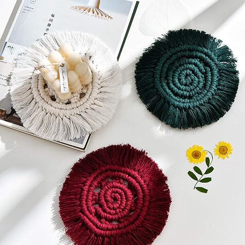 Miniatura 4 de Cuerda de macramé verde oscuro de 0.118 in x 109 yardas, cuerda de algodón de colores para colgar en la pared, colgar plantas, manualidades, tejer,