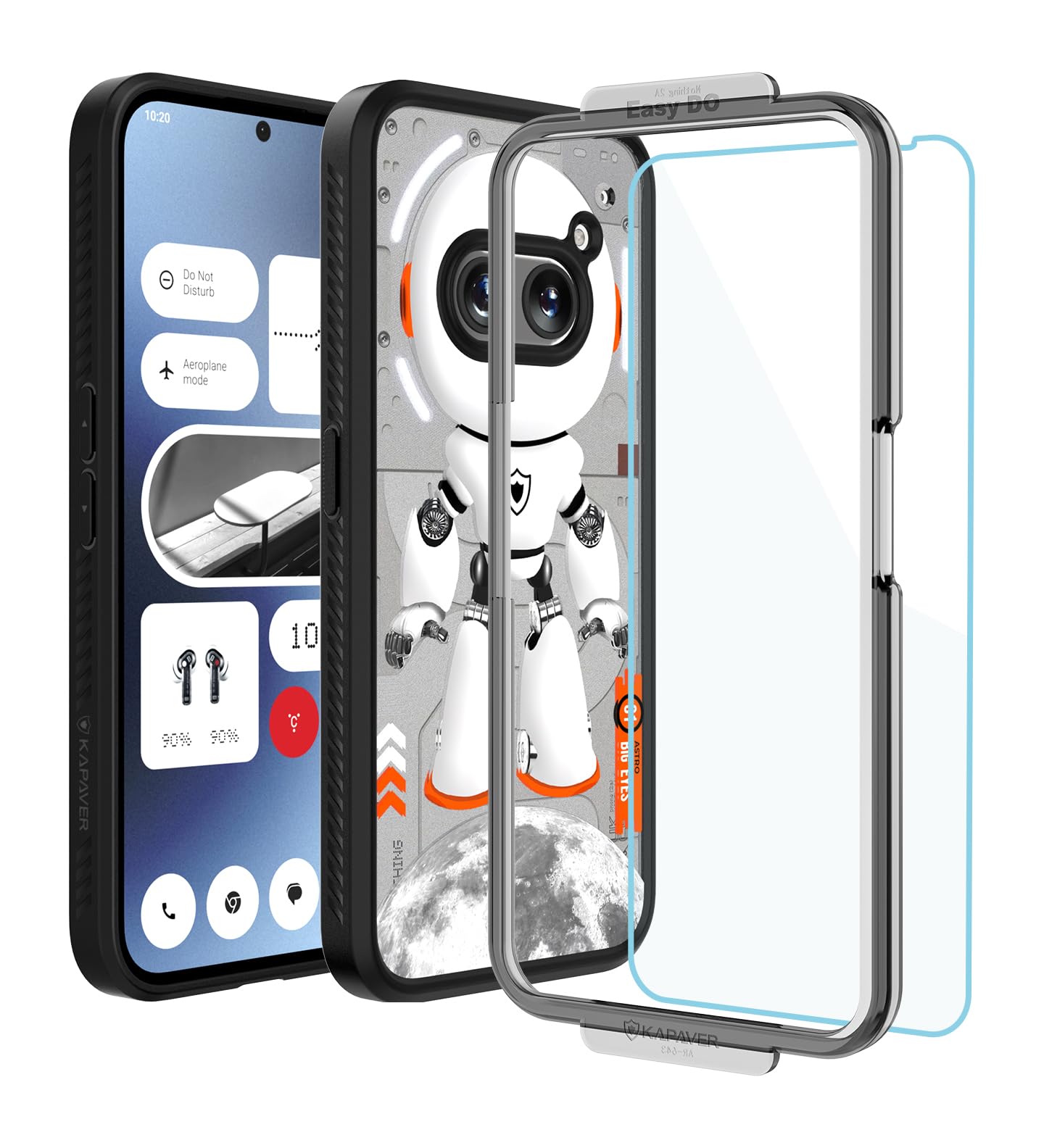 KAPAVER Dazzle Series Back Cover Case with Tempered Glass for Nothing Phone 2a 5G/Nothing Phone 2a Plus 5G (Astro Big Eyes - Black with Glass) (B0DCSWYQ8V) Amazon Price History, Amazon Price Tracker