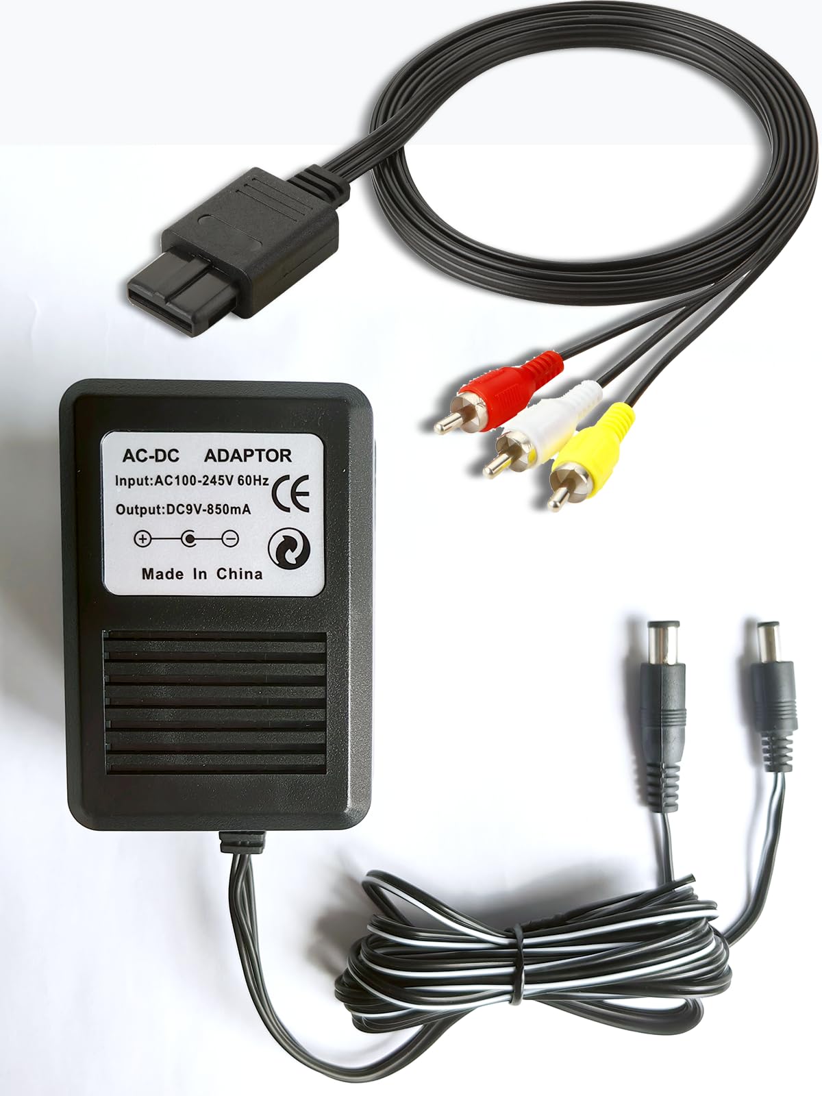 SNES zasilacz i kabel AV, kabel sieciowy NES, zasilacz AC kompatybilny z Super Nintendo/SNES/NES/Genesis1