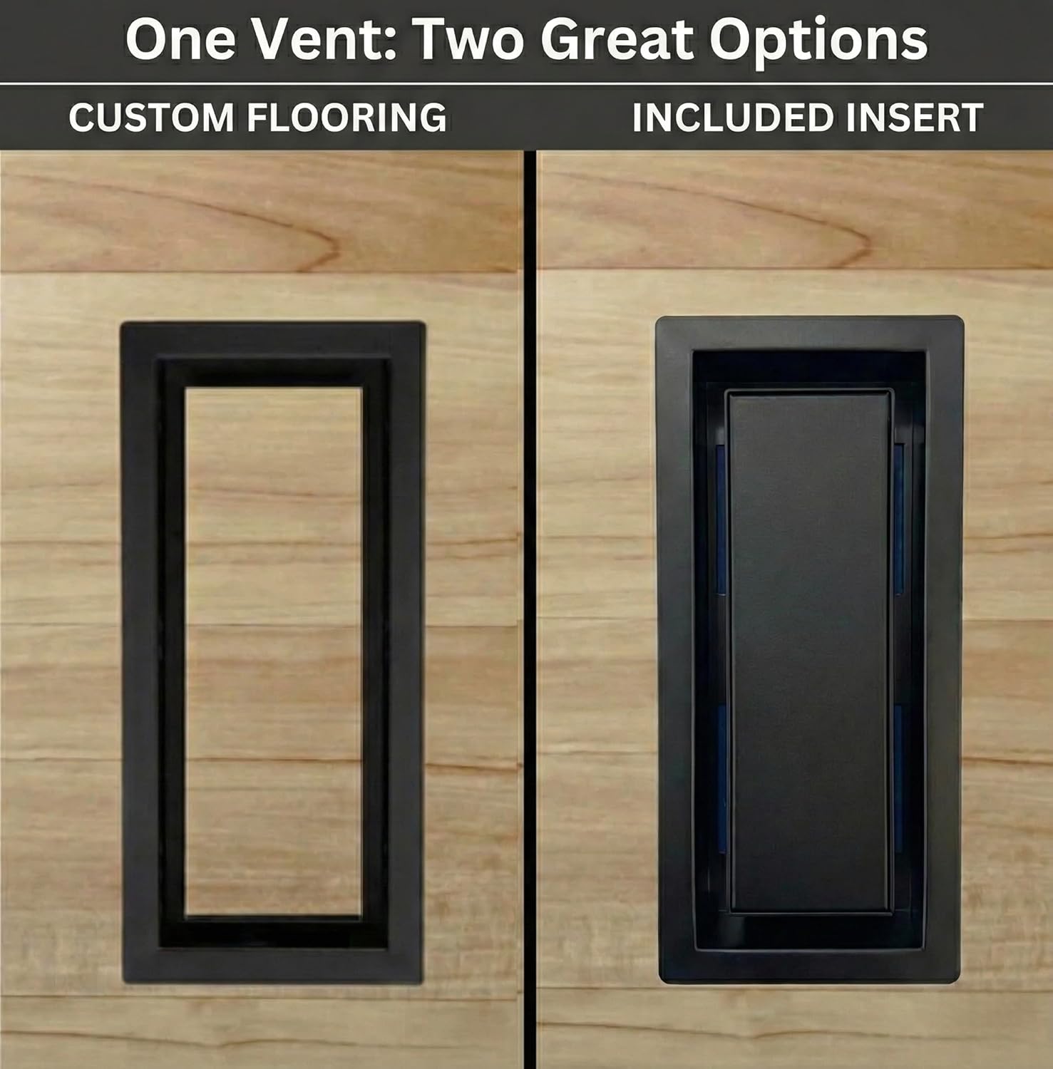 Upgraded 4x10 Metal Floor Vent & Flush Register 2-in-1 Design with Matte Black Insert or Custom Flooring Inlay, Heavy Duty Low Profile Air Grille, 60% Higher Airflow, 2 Year Warranty - Khan Supply CO