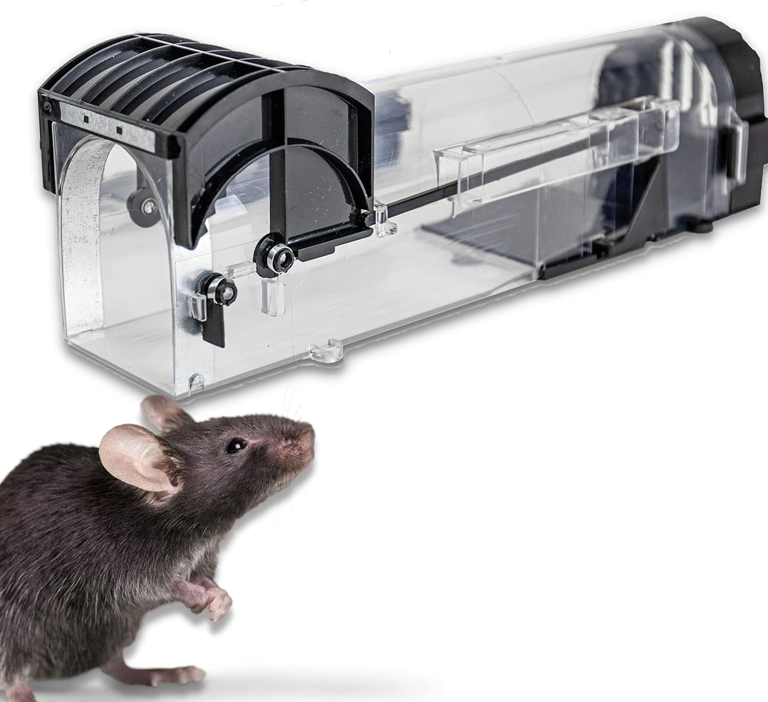 Big Rat Trap cage for Mouse - No Kill Reusable Catch and Release Smart Catcher for Home Easily Washable Boxed Pets & Children Friendly Large Mice Catcher Live for Indoors Outdoors, Pet and Child Safe-image-4