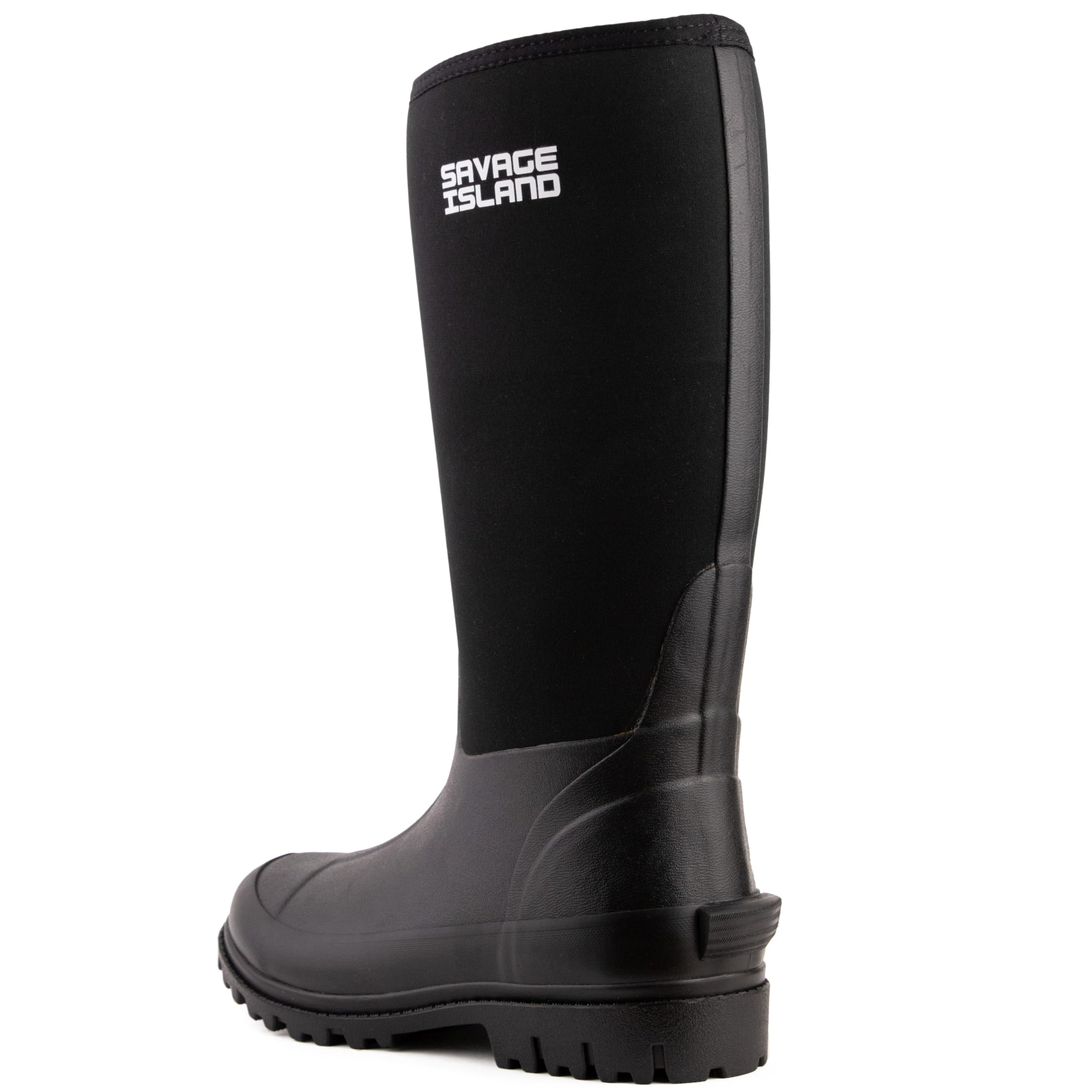Savage Island Bottes en caoutchouc isolées en néoprène pour femme, doublées chaudes, entièrement imperméables