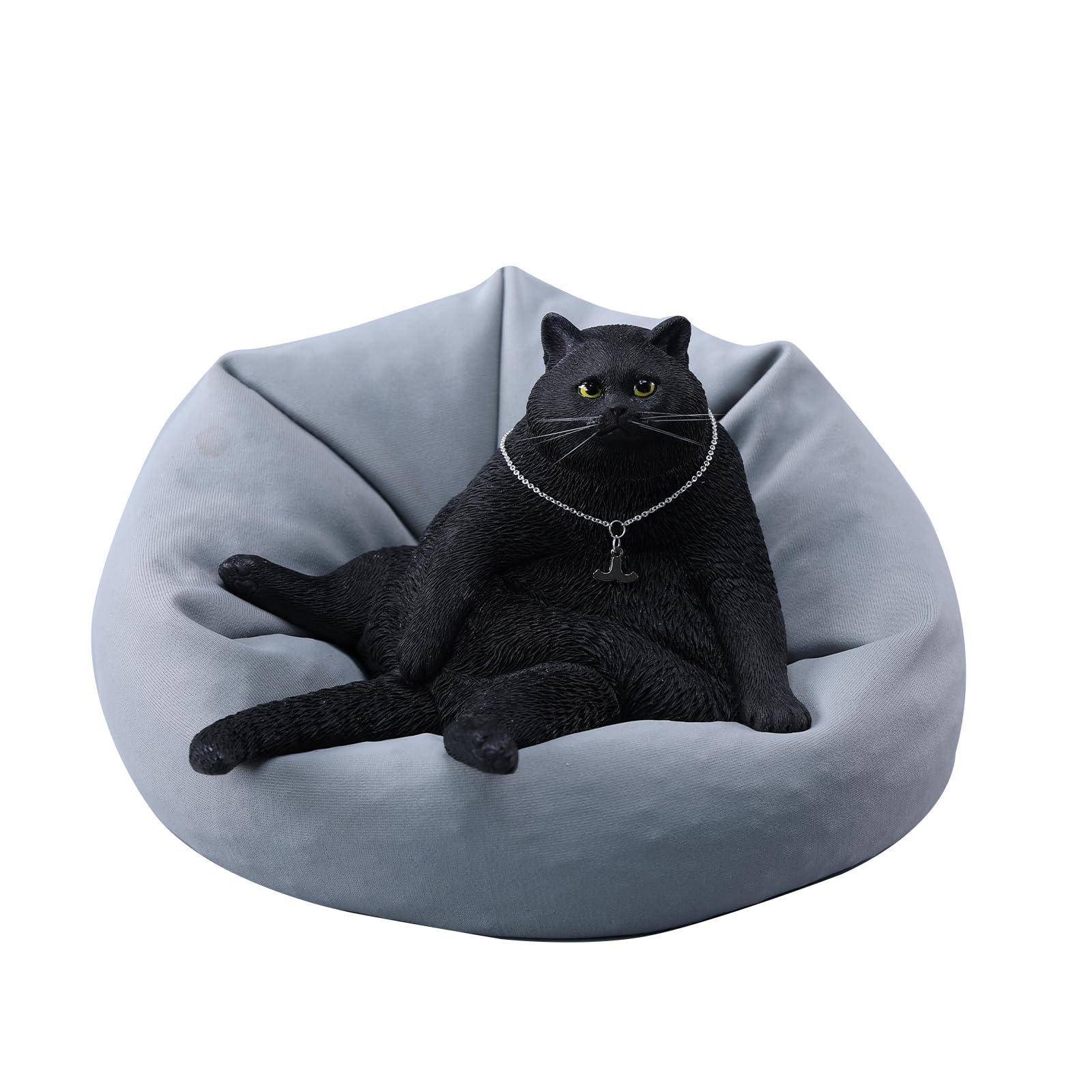Jolie statue d'animaux cadeau idéal AMITD chat drôle en résine