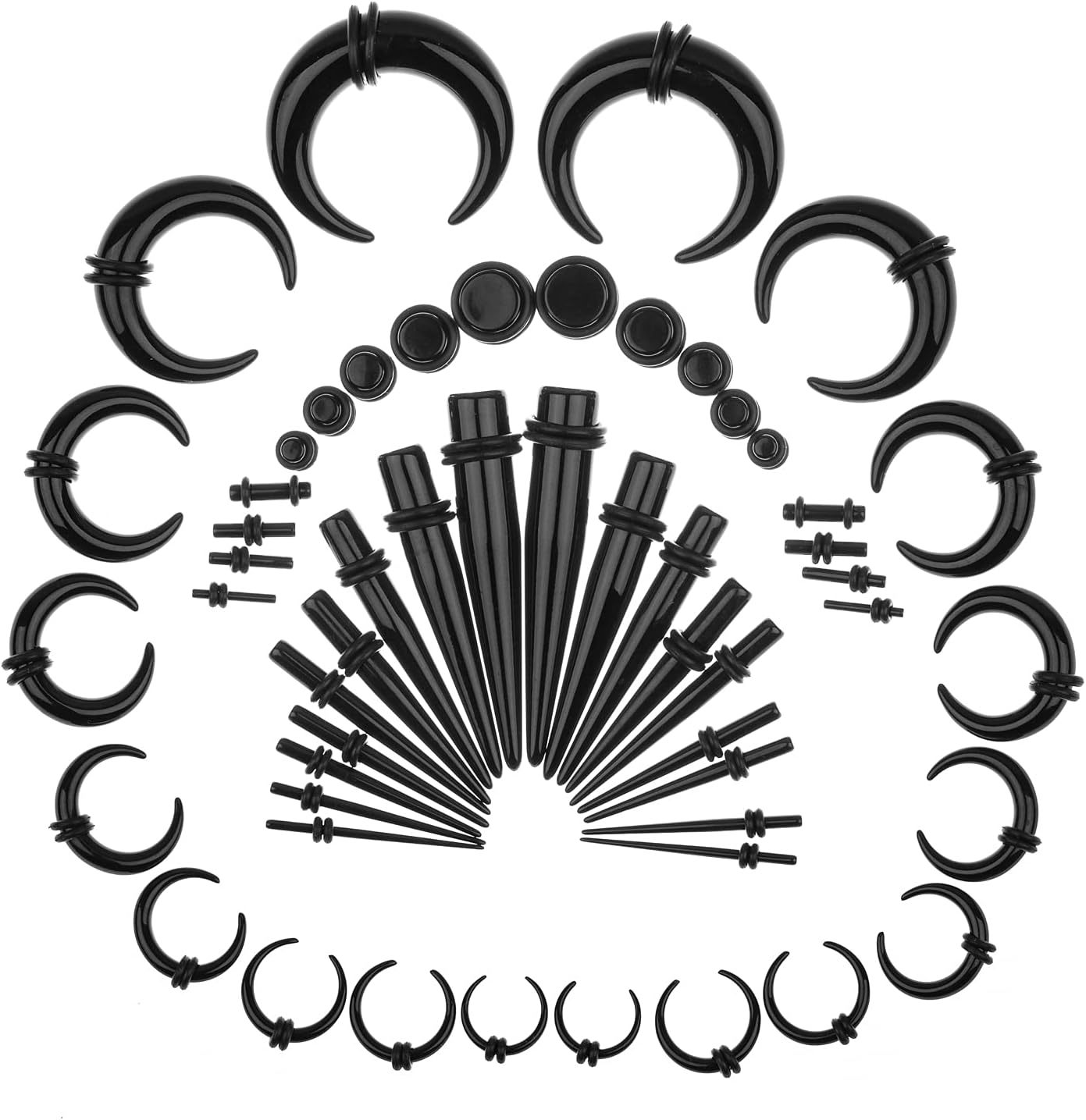 Ear Stretching Kit 54 Pieces 14Gauges-00Gauges Earrings Piercing Kit