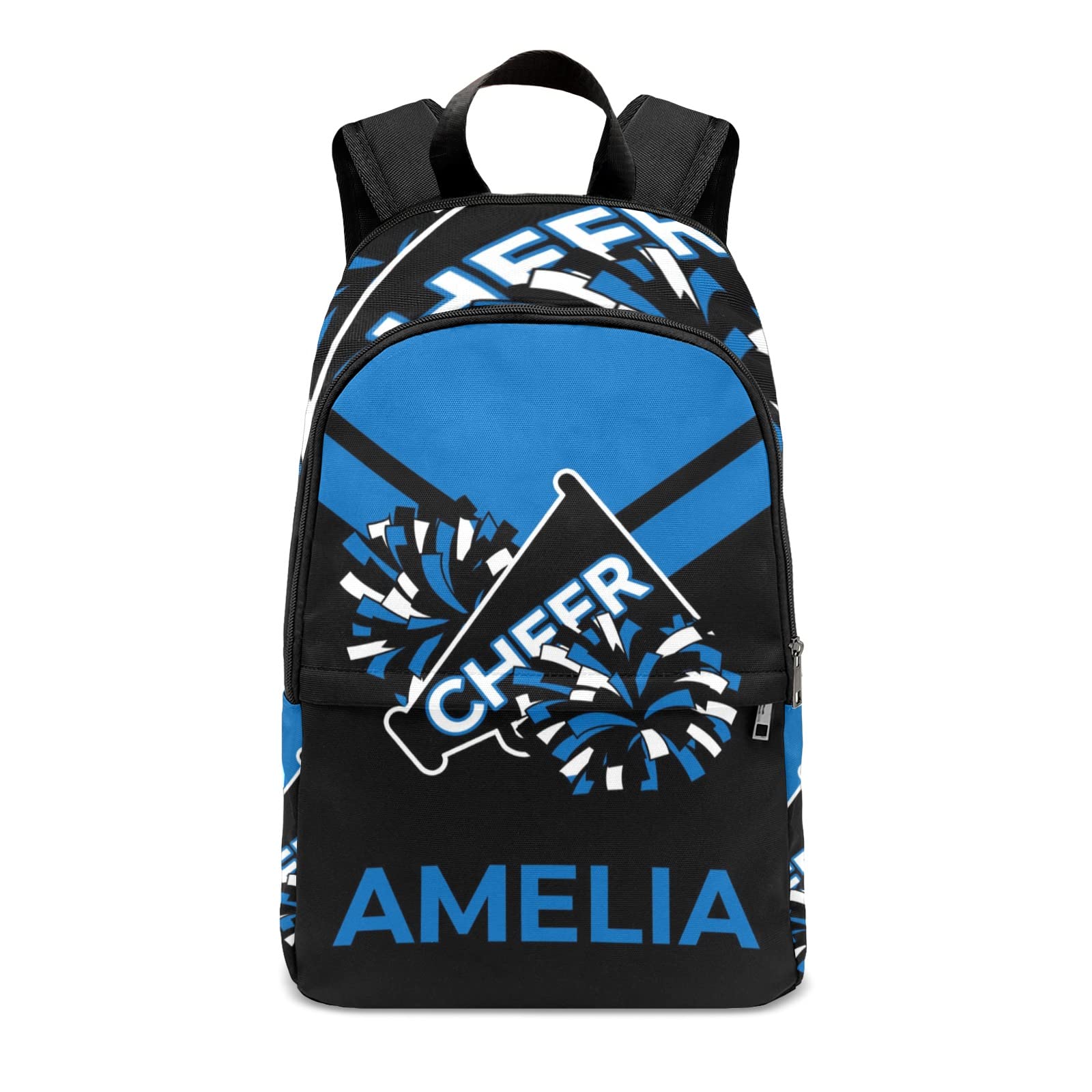 Yeshop Cheerleader Blue Personalized Backpack for Teen Boys Girls,Custom Travel Backpack Bookbag Casual Bag Name Gift 11.8"(L) x 5.51"(W) x 17.72"(H)