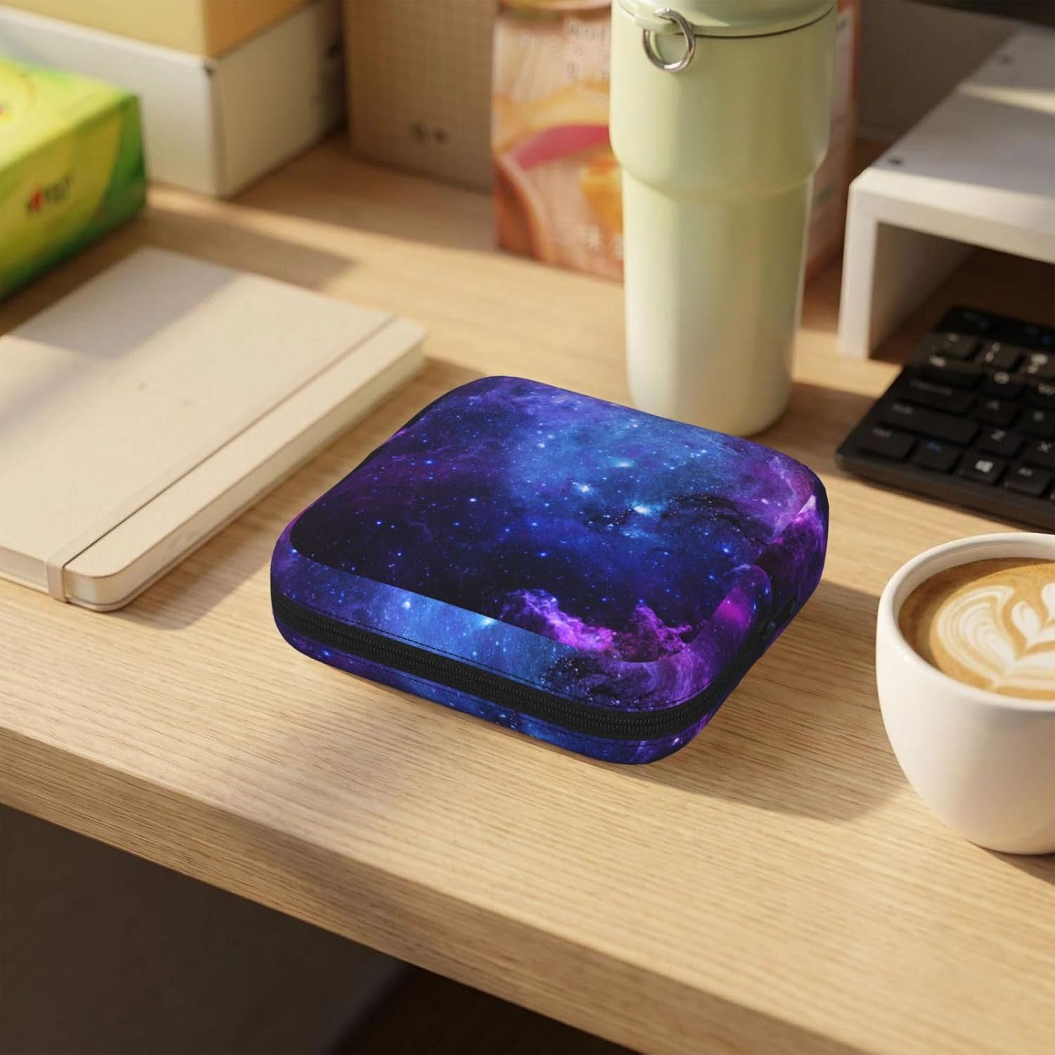 Universe Galaxy Star Space Print Women Period Bag Sanitary Pouch Portable Pad Pouch Tampon Holder Small Zipper Pouch Storage Bag
