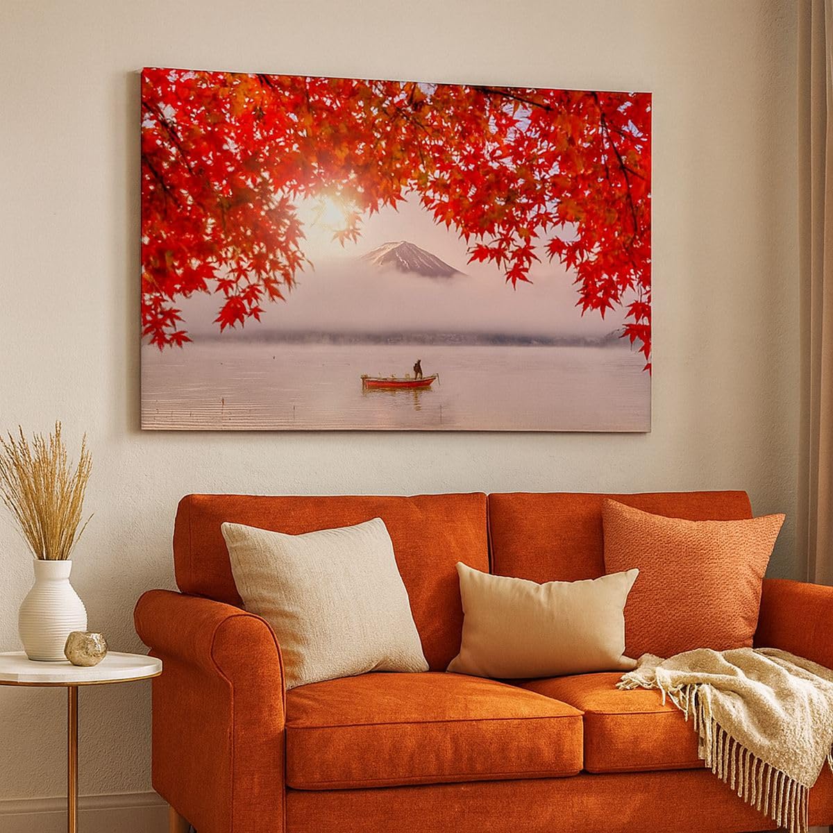 ARTTOR Cuadros Decoracion Salon volcán lago Lienzos decorativos 120x80cm Cuadro Sobre Lienzo Moderno Dormitorio Cocina Cuadros Pared Imágenes Wall Art Prints Decor Canvas Grande XXL AA120x80-4107