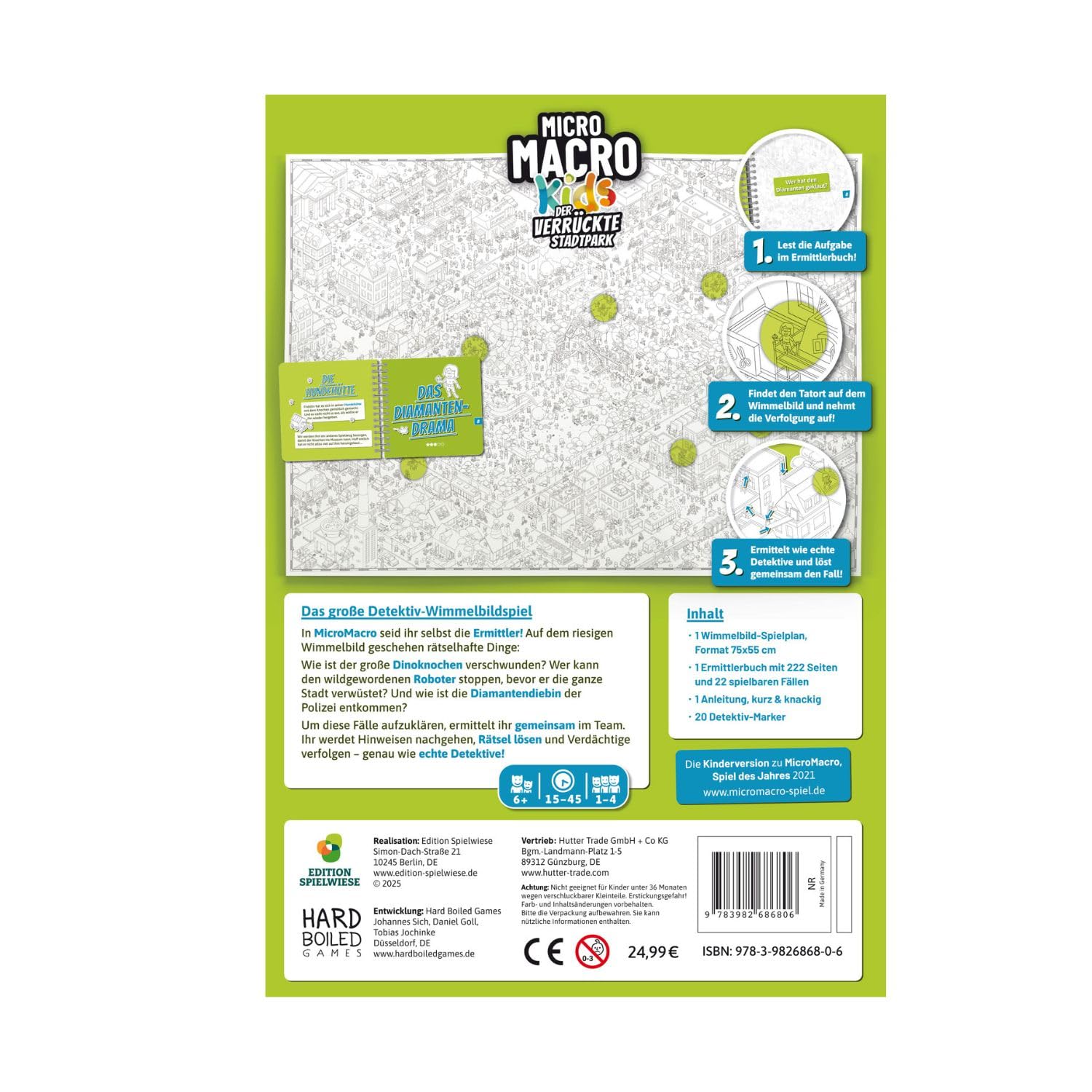 Edizione parco giochi, MicroMacro Kids: il pazzo parco cittadino, gioco di famiglia per giovani detective, emozionante avventura di oggetti nascosti, favorisce il lavoro di squadra e la creatività,