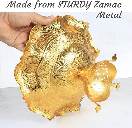 Miniatura 3 de Bandeja decorativa de cuenco de servir con patas doradas, decoración de mesa para el hogar, centro de mesa, encimera de cocina, bandeja de tazón,