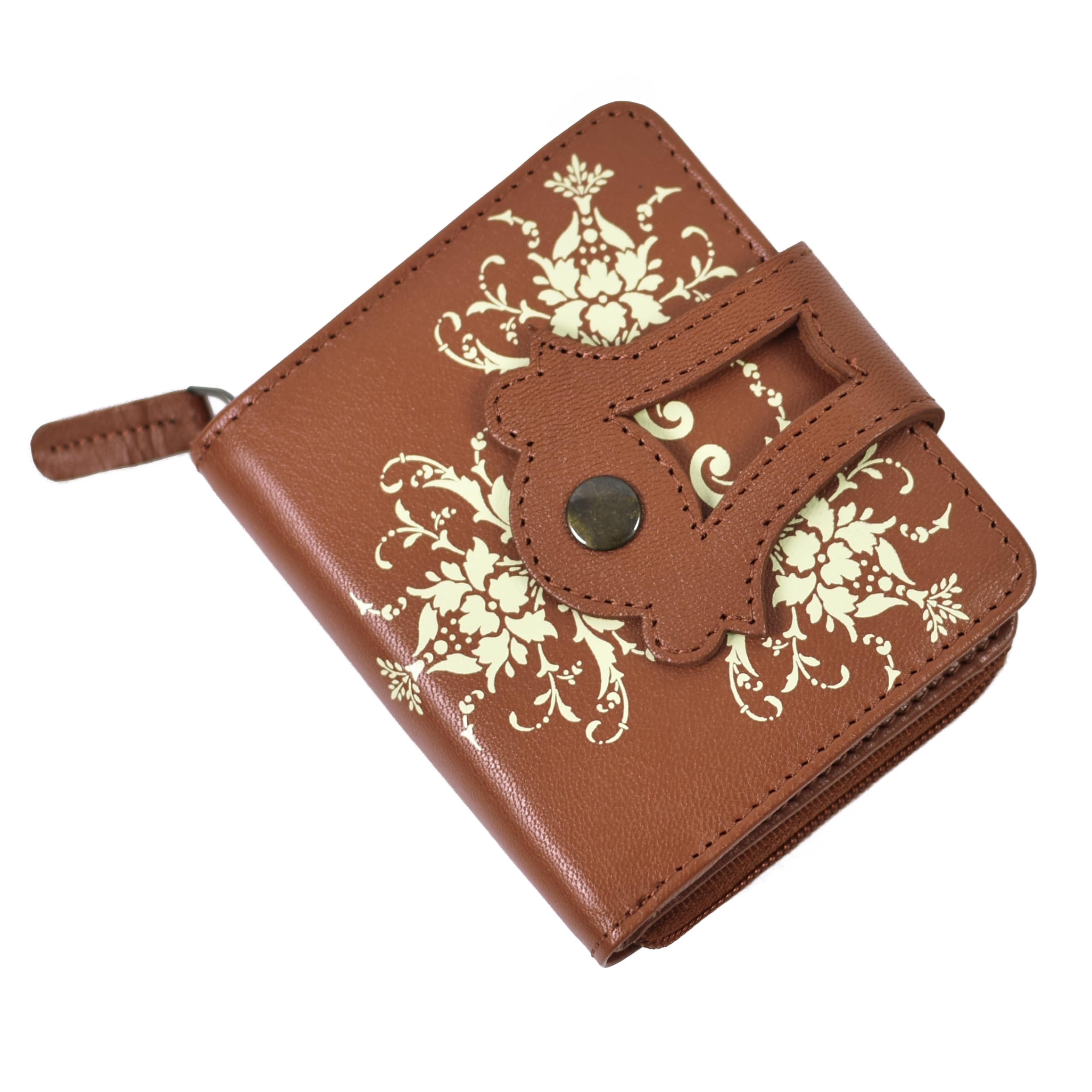 wildhorn RFID Protected Genuine Leather Wallet for Women with 8 Card Slots | Stylish Purse for Women/Girls (TAN)-picture-30