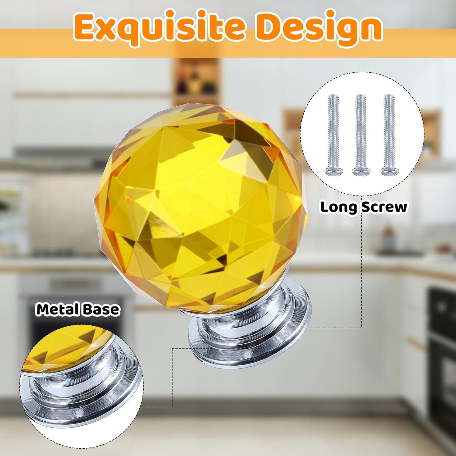 20 Pcs Crystal Drawer Pulls Cabinet Knobs 30mm Diamond Dresser Knobs for Dresser Drawers Kitchen Bookcase Wardrobe(Multicolored,Cute Style)