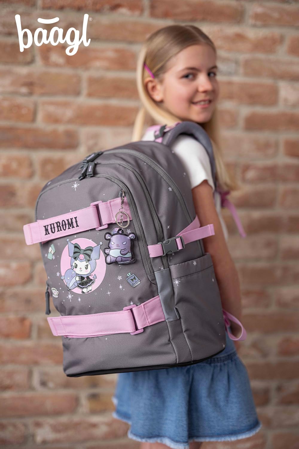 Baagl Juego de Mochila Escolar para niños de 3 Piezas (Mochila de monopatín, Estuche, Bolsa de Deporte), Mochila Escolar a Partir de 3ª Clase, Mochila Escolar Primaria con Correa para el Pecho