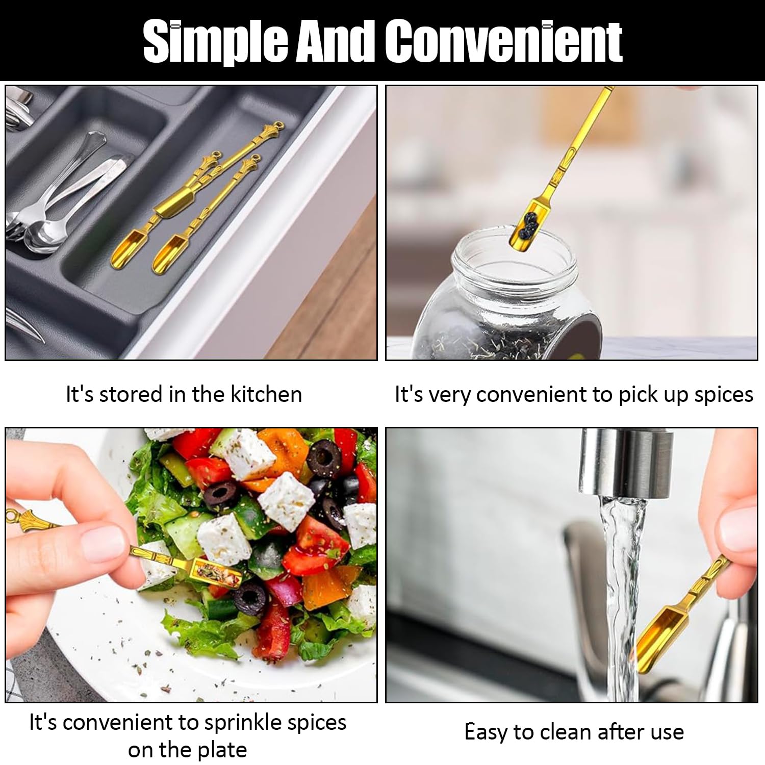 Mini Cucchiai Nasofaringei In Metallo - 10 Pezzi, 5 Colori, Per Spezie, Campioni O Uso Decorativo - Foto 8