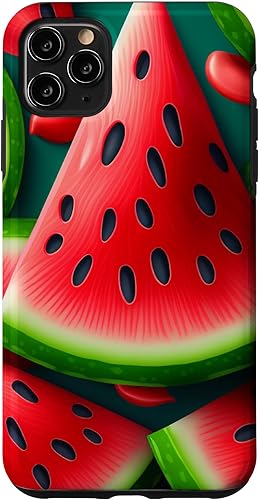 Funda divertida para iPhone 11 Pro Max para amantes de la fruta de sandía, jardinería, verduras, arte para hombres y mujeres