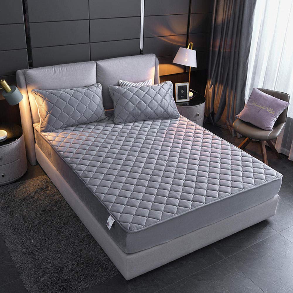 Sábanas bajeras de terciopelo de cristal grueso para niñas, colchas cálidas para colchones individuales y dobles, 200 x 220 cm + 25 cm de profundidad, funda acogedora para hombres y mujeres, color