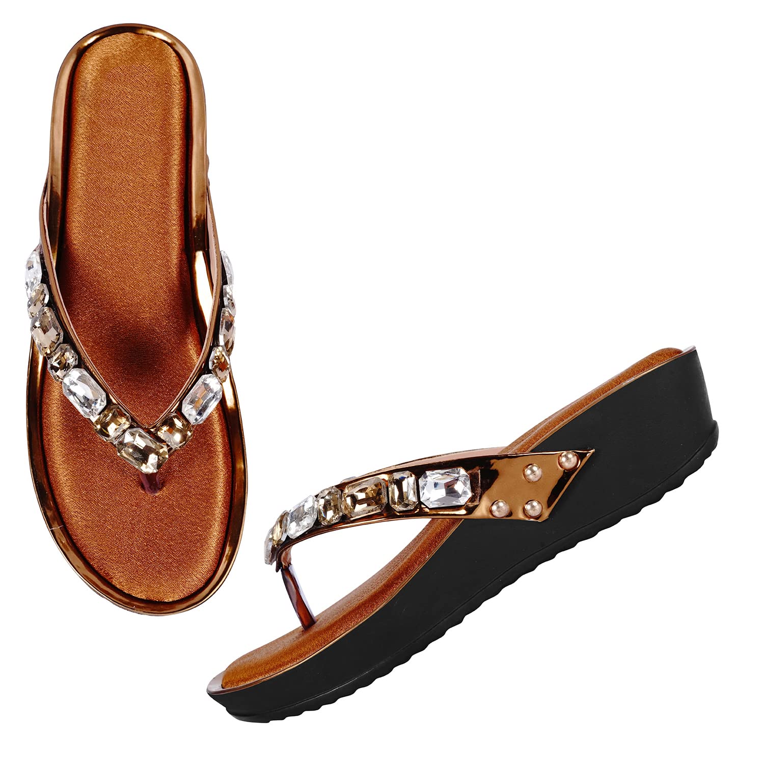 JM LOOKS: Trendy Stone Platform Wedge Sandals with Comfortable Sole Open Back Latest Style for Women & Girls (B0CX23NR12) Amazon Price History, Amazon Price Tracker