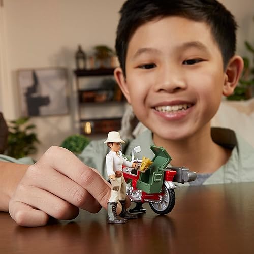 Miniatura 4 de Indiana Jones Worlds of Adventure Helena Shaw Figura de acción con juguete de motocicleta, 2.5 pulgadas, figuras de acción para niños a partir de 4
