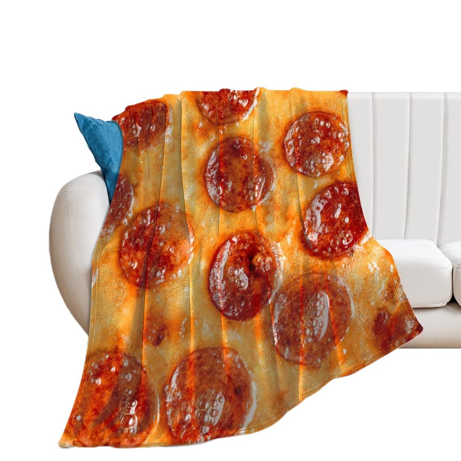 Blanket Novel Pizza Printing- Anti Pilling and Super Soft - Novel Fuzzy Warm All Seasons Funny Fleece Blanket, Lightweight Cozy Flannel Blankets Suitable for Kid Children 60 X 50 Inch-image-26