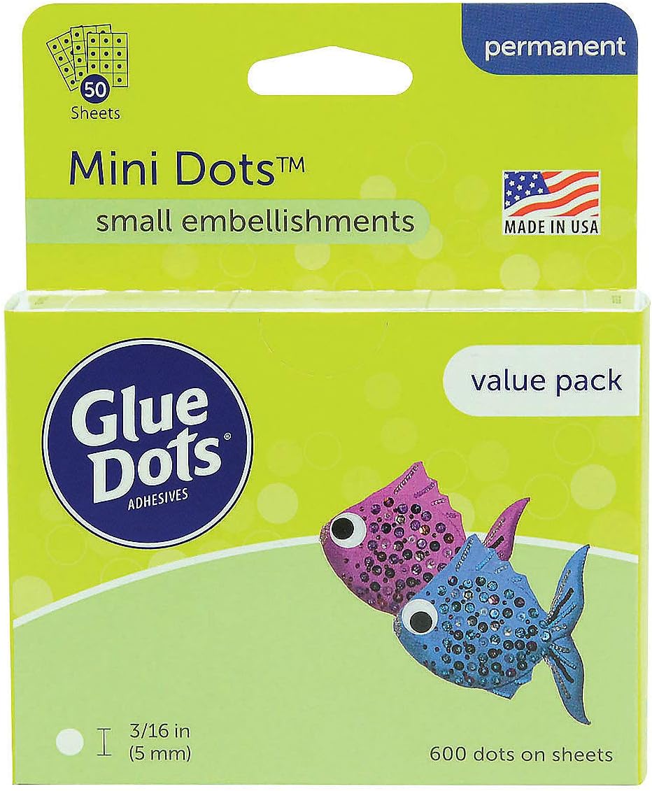 Fun Express 3/16" Mini Gluedots® Clear Adhesive Dots Craft Supplies - 600 Piece