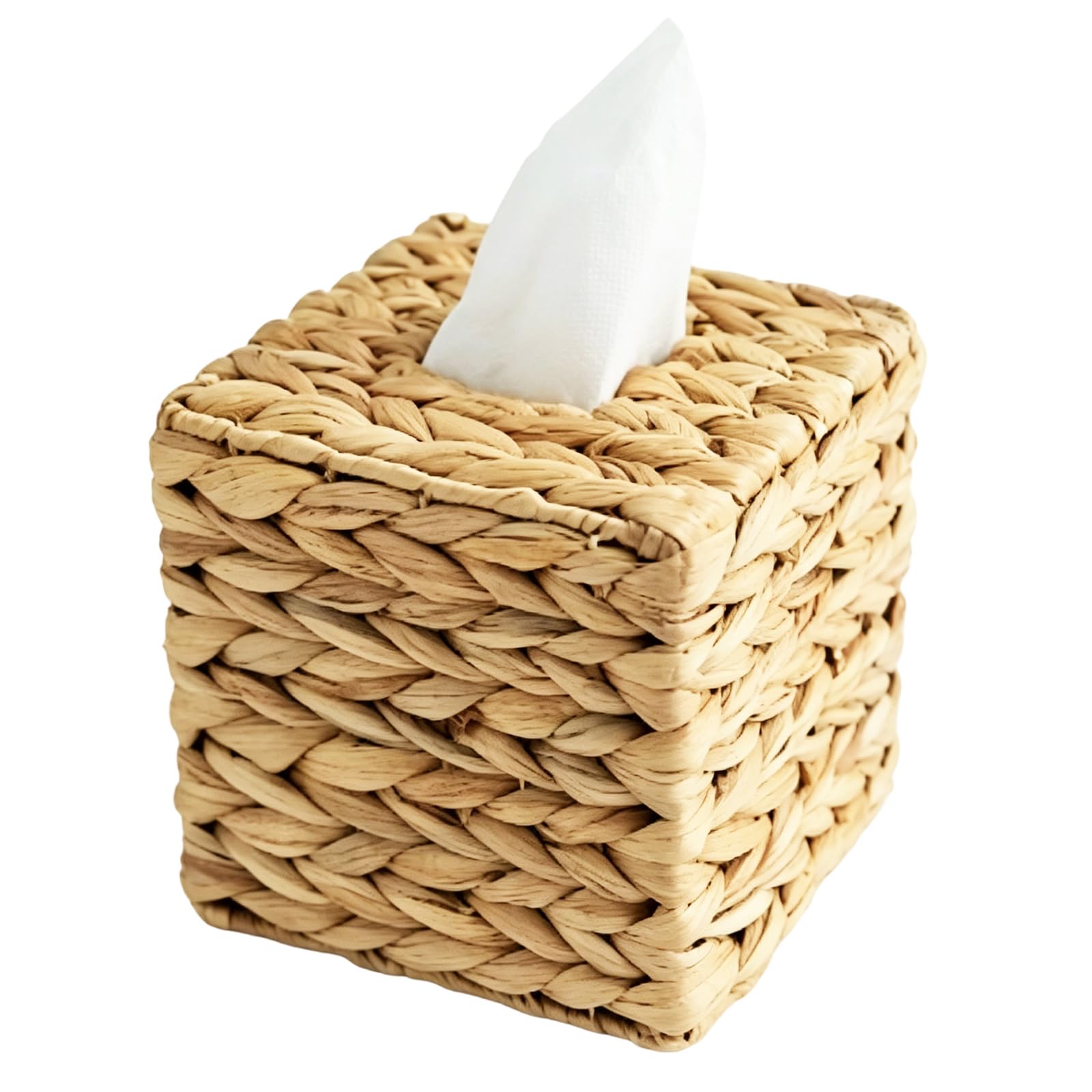 Tissue Box Holder Square, Wooden Tissue Box Cover for Rustic Home Decor, Multi-Room Tissue Organisation Solution, 15 cm x 15 cm x 15 cm Cube Design