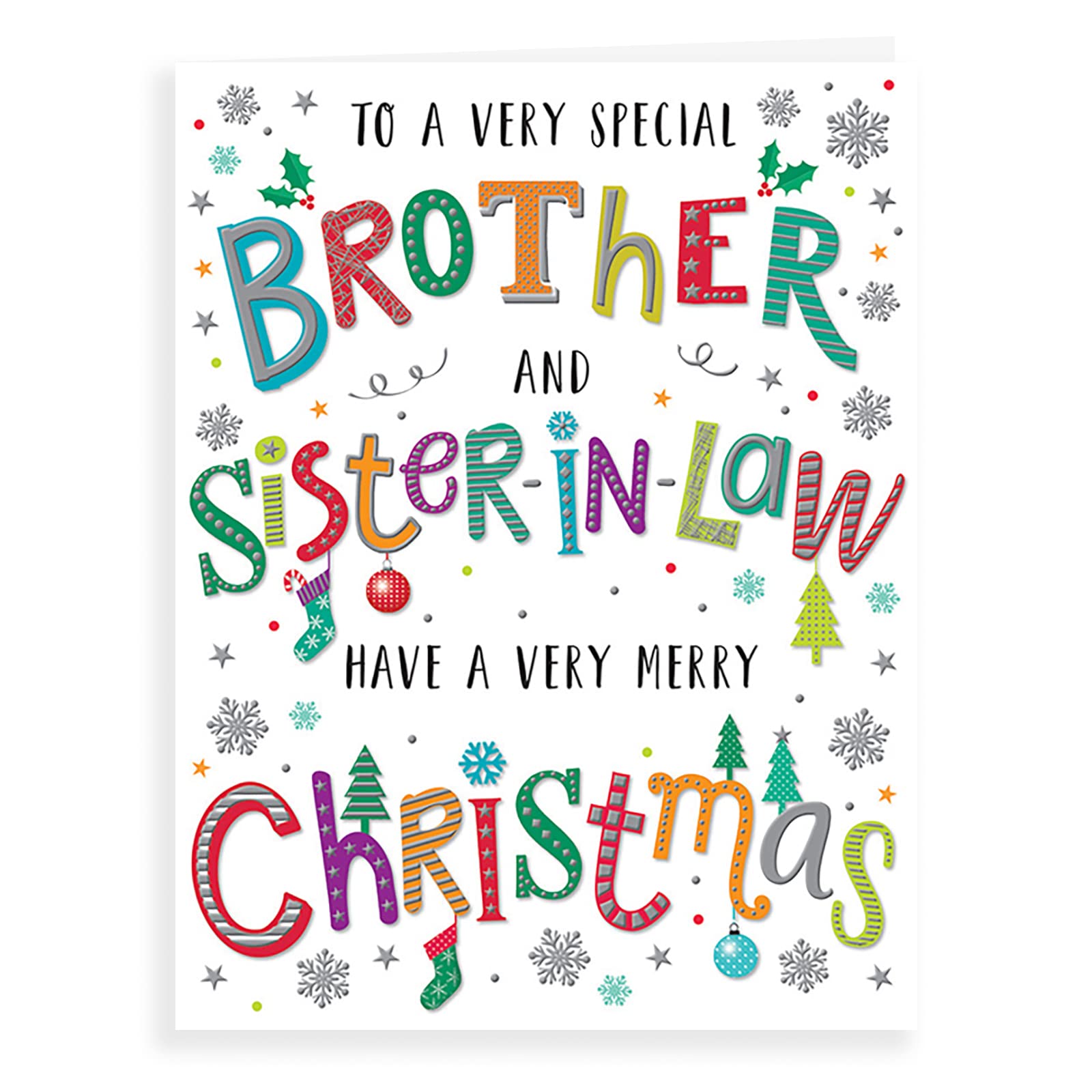 Regal Publishing Modern Christmas Card Brother & Sister In Law - 8 x 6 inches