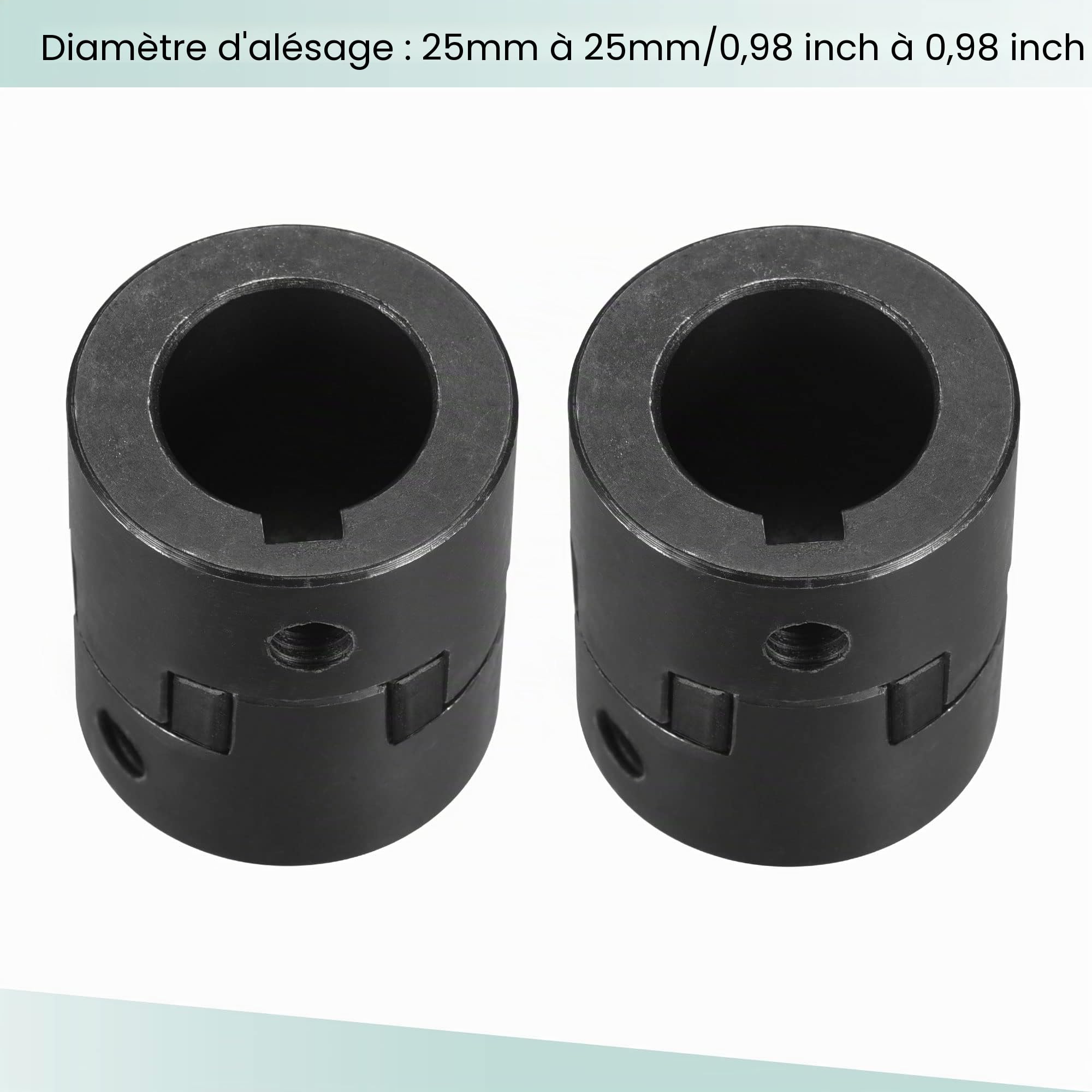 sourcing map Flexible Accouplement Arbre 25mm à 25mm 51mm x 44mm Moteur Coupleur Joint