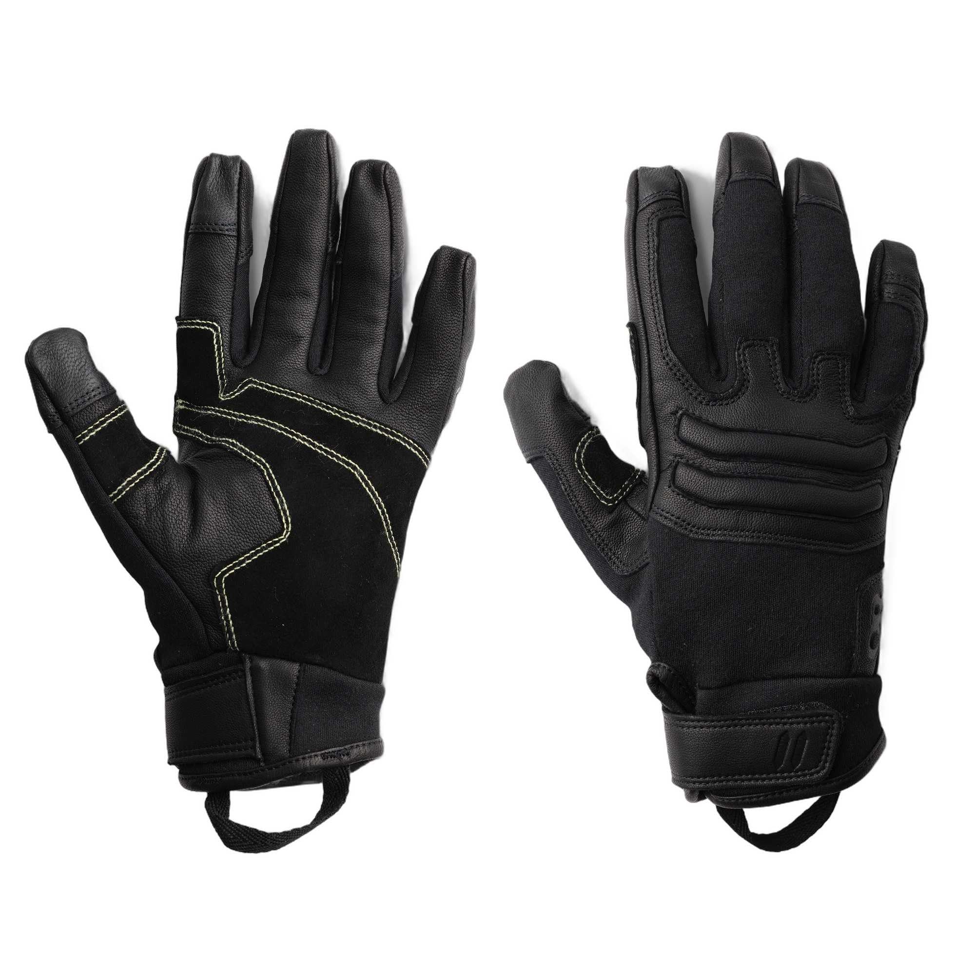 Outdoor Research Ironsight II FR Glove | trudnopalne rękawice taktyczne, Nomex i Kevlar, skórzane palce, do ekranów dotykowych, czarne, rozmiar M