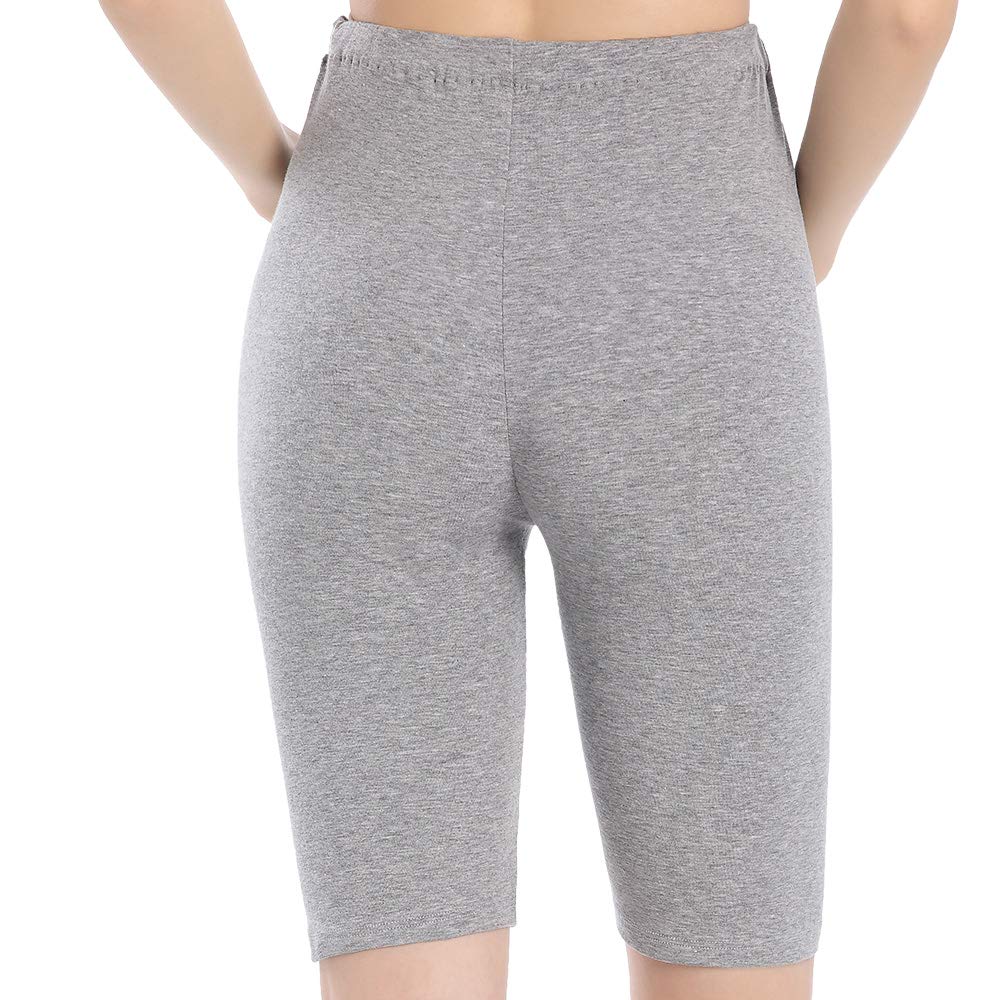 QingWan - Mallas cortas de maternidad para yoga, embarazo y hasta la rodilla - Gris - XXL
