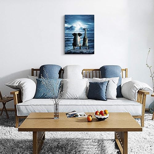 Miniatura 4 de Lienzo decorativo de pared para dormitorio, decoración de pared para sala de estar, moderno, familiar, baño, lienzo artístico, animal, elefante,