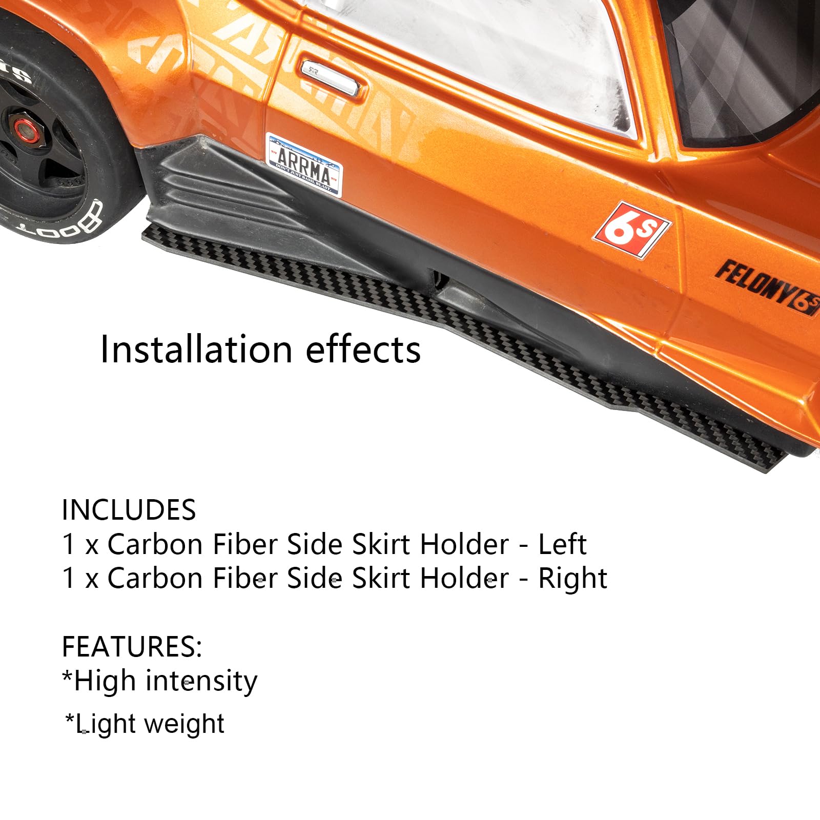 ARRMA Infraction V2.0 Side Skirt With Body Lock - 6061 Aluminum Black Anodized RC Upgrade Part