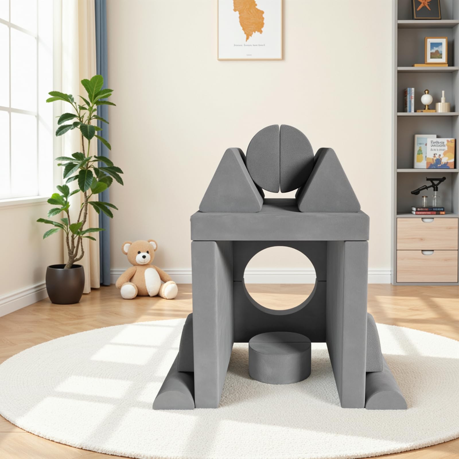 MAMIZO Divano da Gioco per Bambini, DivanoModulare per Bambini con 15PCS Modulo, Poltrona Letto bambino, Divano Trasformabile in Schiuma per bambino, per Camera da Letto, Sala Giochi