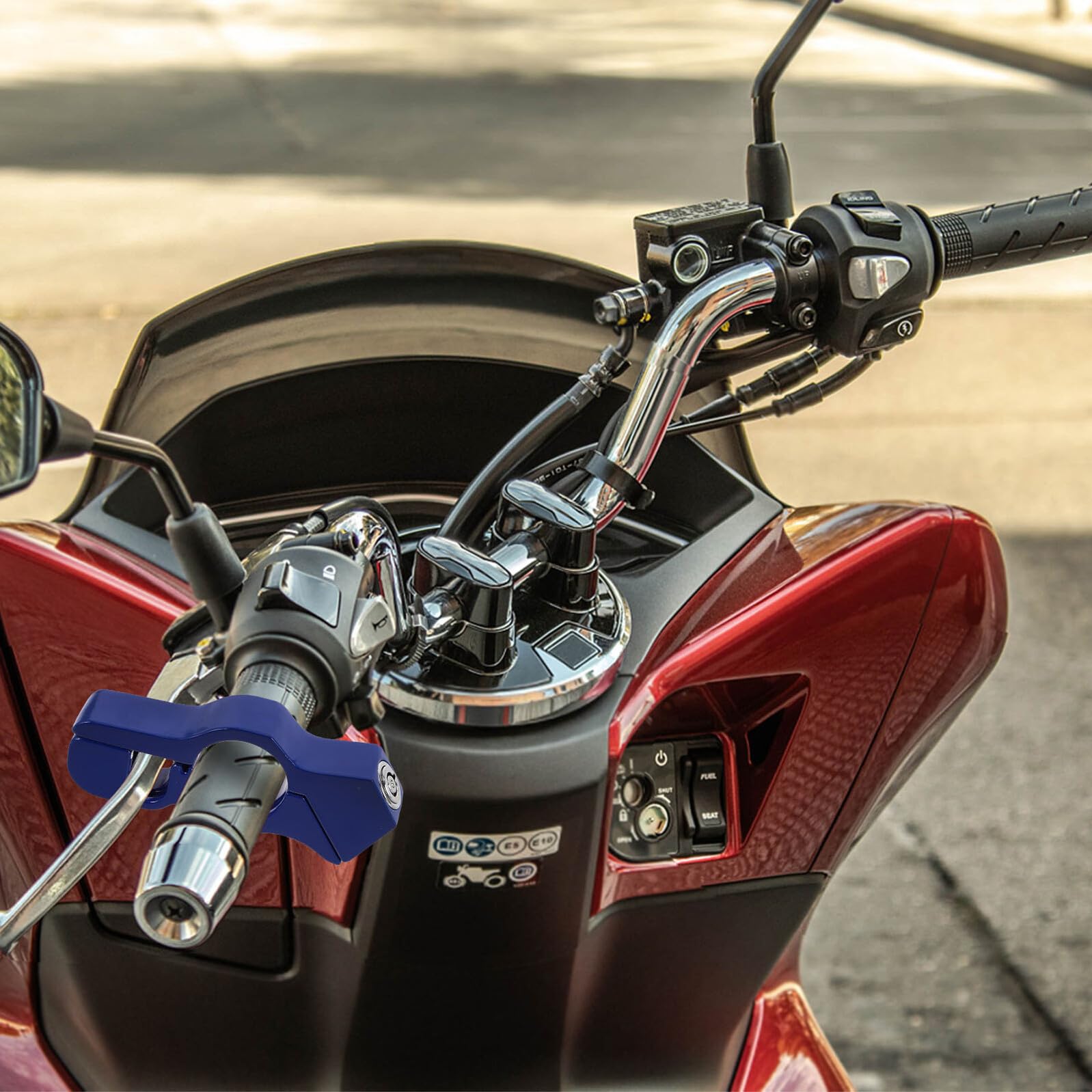 Candado Antirrobo para Manillar de Motocicleta 2 Piezas Bloqueo de Acelerador y Freno Delantero Aleación de Aluminio Resistente Compatible Scooters y Motos Eléctricas Color