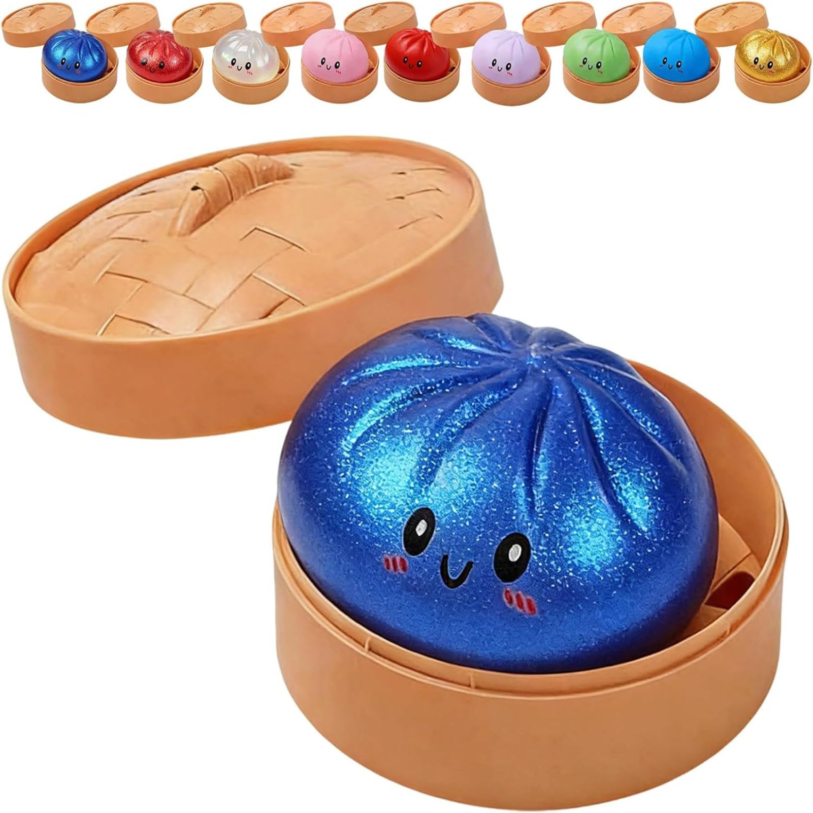 Giant Glitter Dumpling Squishy - Glitter Dumpling Squishy with Box, mysterys Squishys Dumplings Box, Juguetes Antiestrés para Adultos Y Adolescentes, Rellenos para Cestas De Pascua — view 14