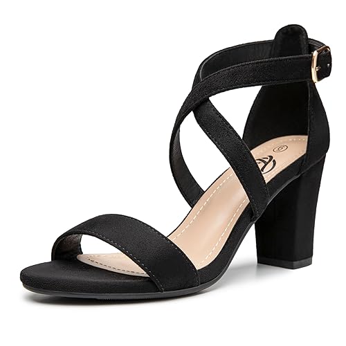 Trary Women's Sandal, White, Block Heel, Ankle Strap, Size 5-11.5,