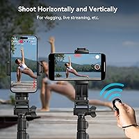 Vista 4 de SmallRig Trípode de teléfono con control remoto, trípode de 67 pulgadas para cámara plegable inversa, soporte de trípode universal para soporte
