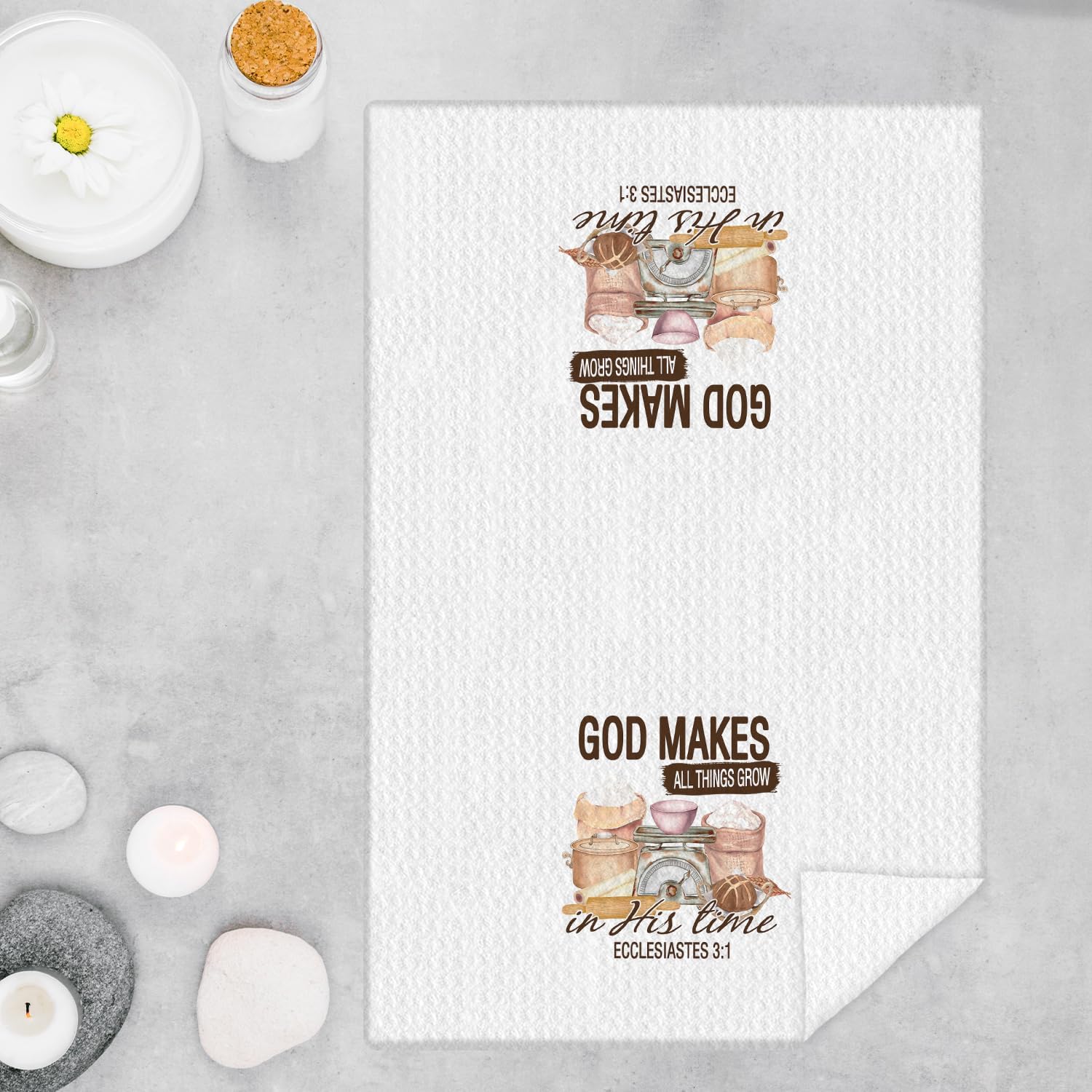 Christian Baking Kitchen Towels, Gifts for Bakers Baking Lovers Women Dish Tea Towels for Kitchen Bakery, Christian Gifts for Women Hand Towels, 16x24 Inches - Image 2