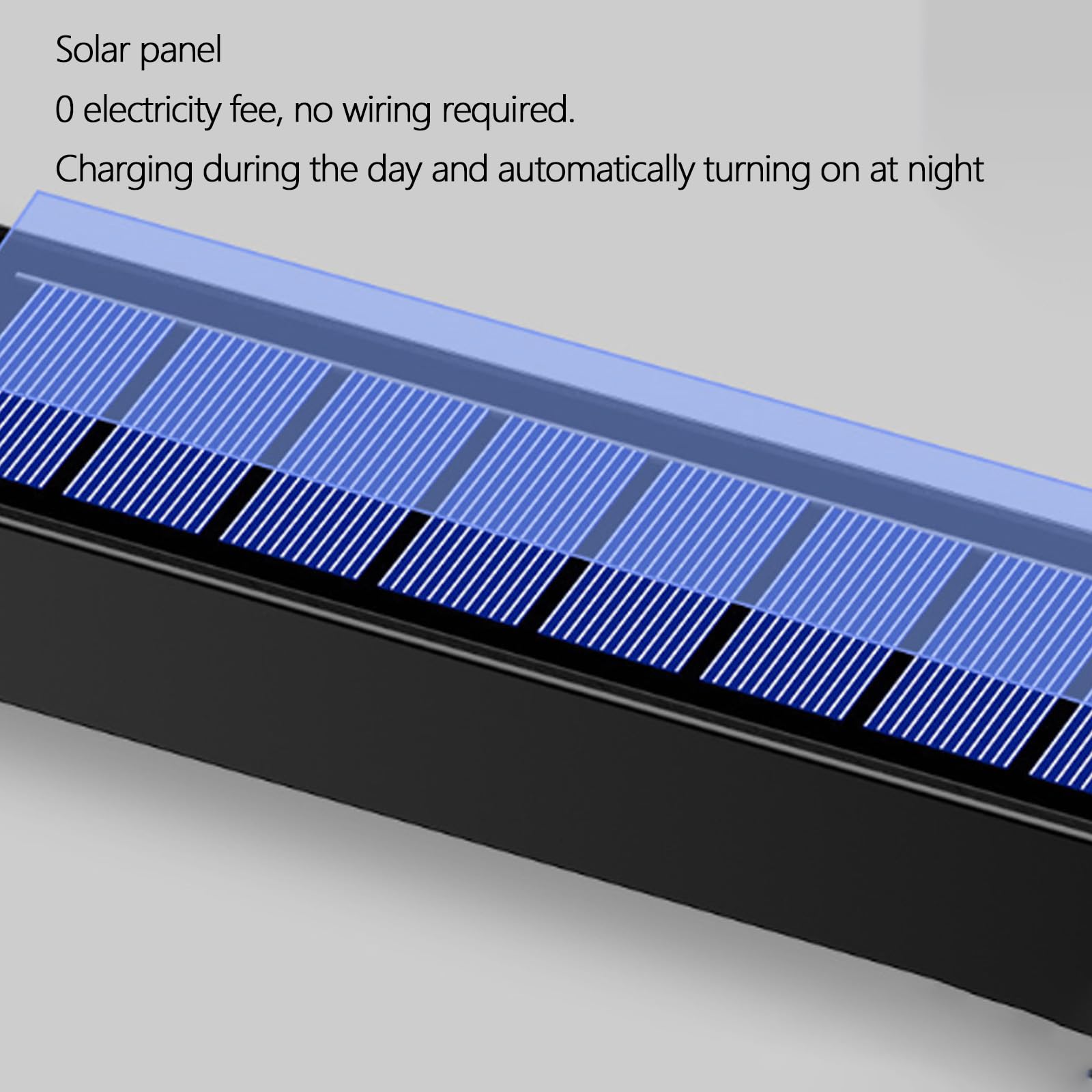 LED Aussen Solar Wandlampe IP54 Wasserdicht Schwarz Wandbeleuchtung Minimalismus Lang Rechteck Design Aluminium Wandleuchte Moderne Außen/Innen Dekoration für Garten (10,Neutrales Licht)