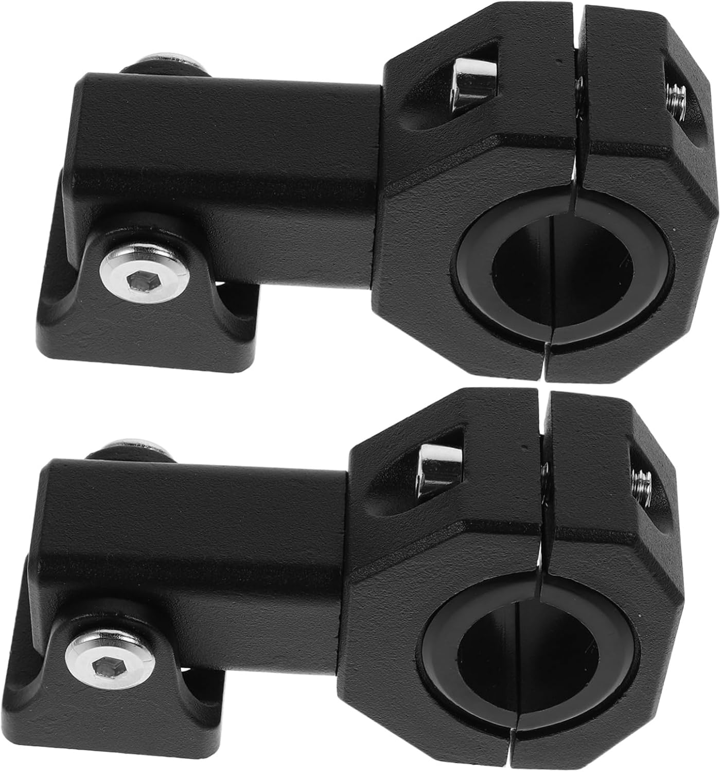 2pcs Motorcycle Light Mount Brackets for Front Forks Multifunctional Headlight Support and Mirror Mounting Pole Tube Clamp for Electric Scooter Accessories Easy Installation Black