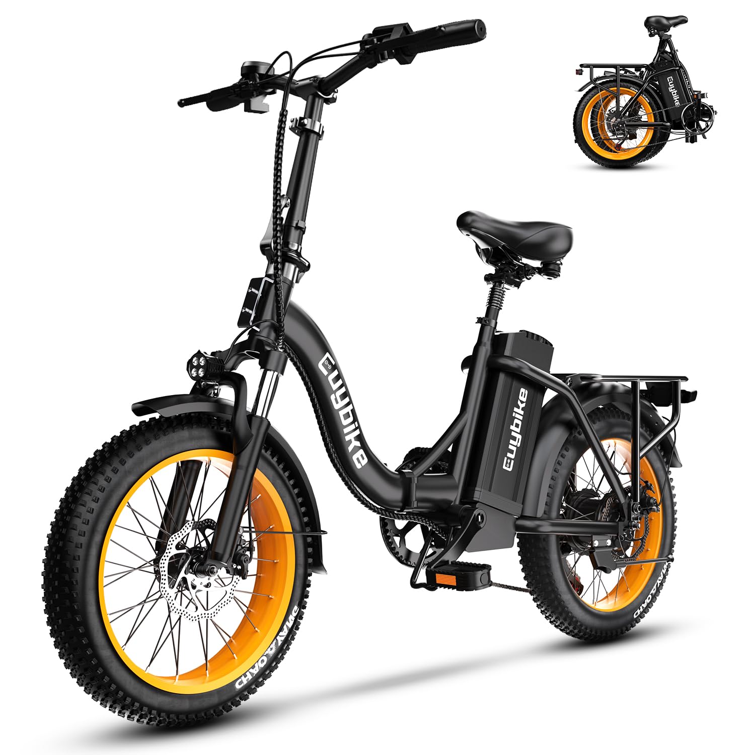 1000W Foldable Electric Bike,48V 20AH Removable Battery Ebike,80 Miles Max Range Electric Bike for Adults,20"x3" Fat Tire Folding Ebike,Adult Electric Bicycle for Commute Mountain Sport