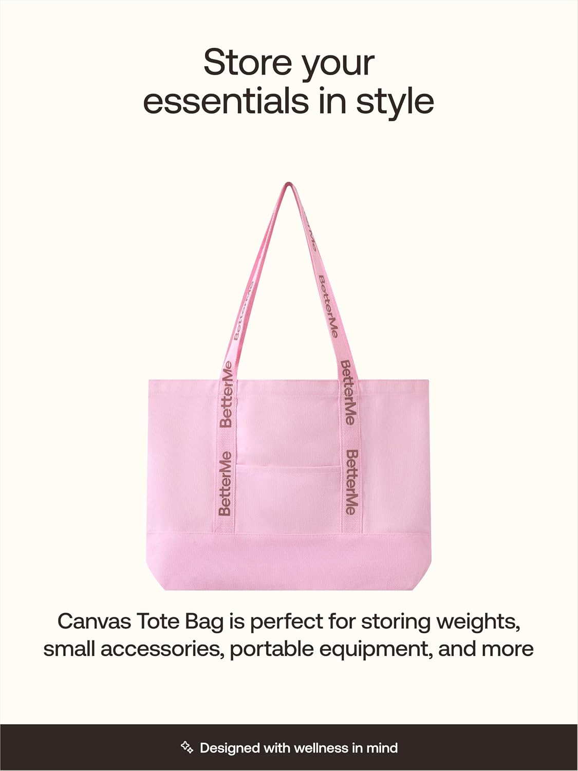 BetterMe Sport Tote Bag - Large Sports Tote Bags for Women - Canvas Work Tote Bag for Gym, Travel, and Everyday Use image 3