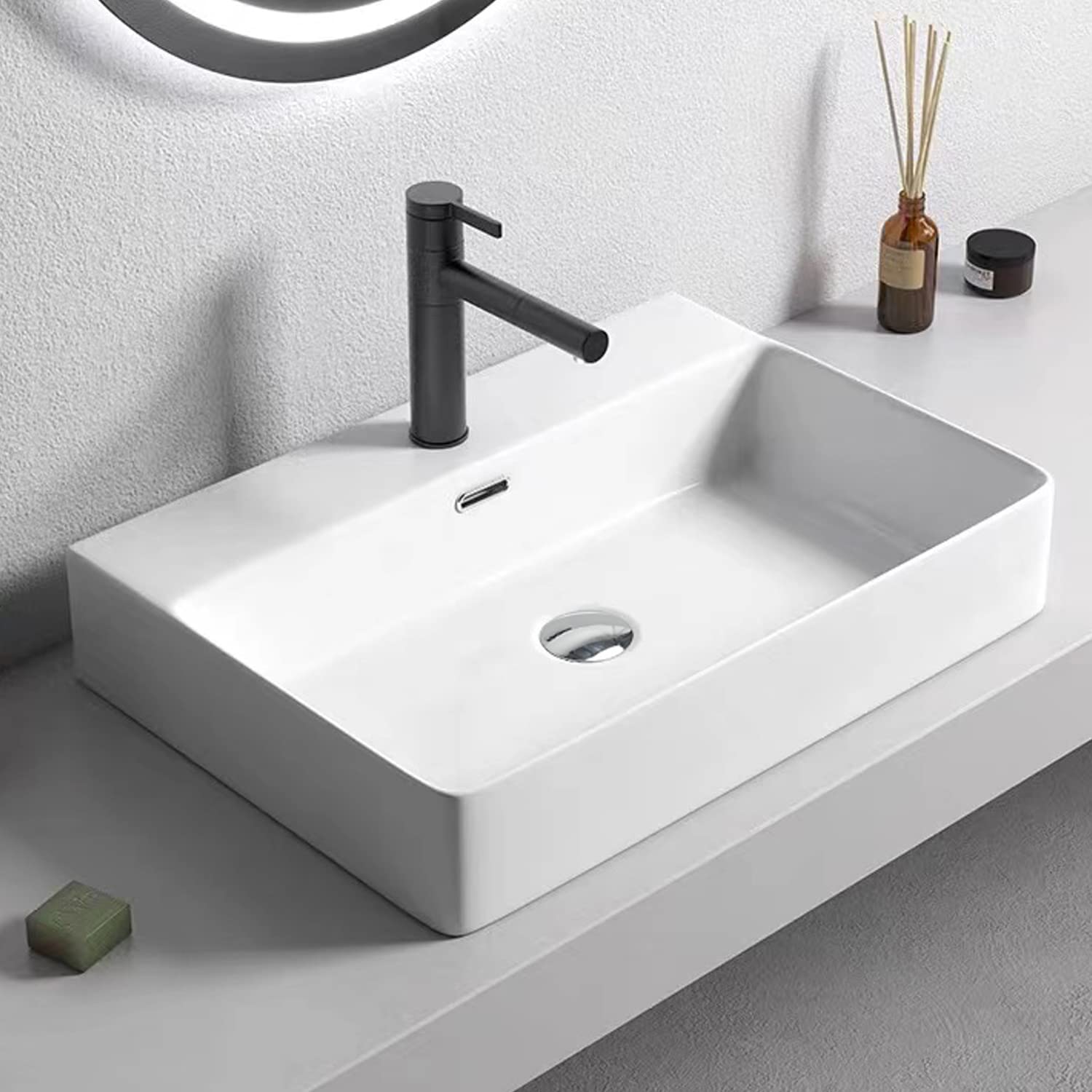 Amazon.co.jp: 【JOMOWN限定排水セット付き】大型 洗面ボウル 洗面台  