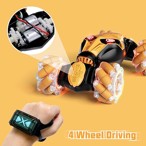 Miniatura 5 de 82.4 F Auto RC con detección de gestos, control remoto controlado a mano, juguetes de coche LED para niños de 8 a 12 años, 2.4 GHz 4WD de doble cara