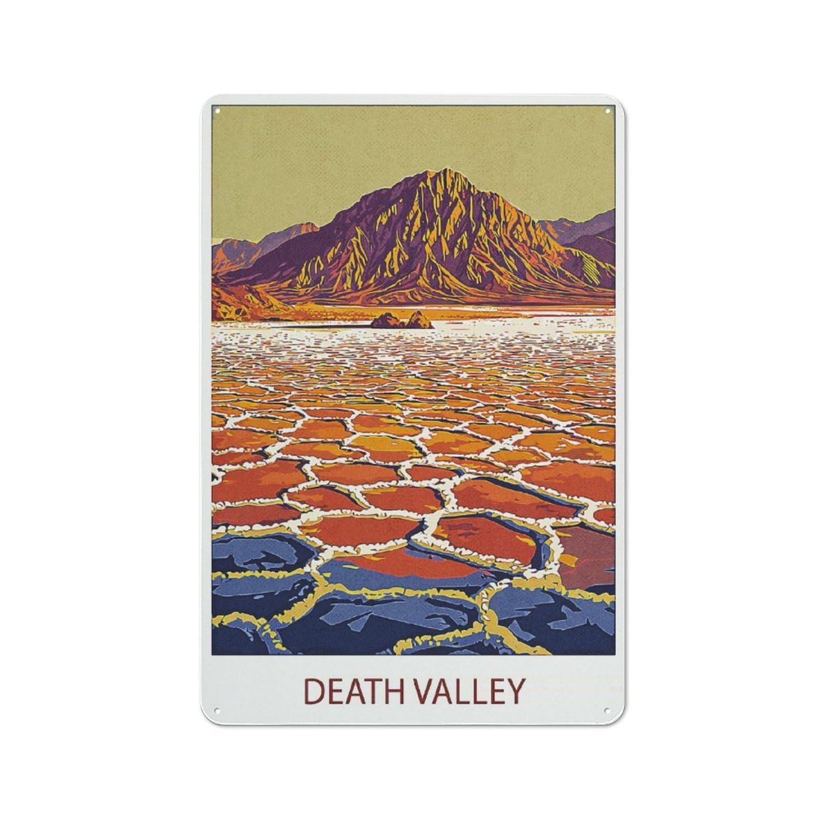 Junmoney Style-14 Death Valley Landscape Tin Sign 30X20cm For Workshop Wall, Vintage Wall Decor, For Metal Sign Collectors, For Garage And Workshop Walls