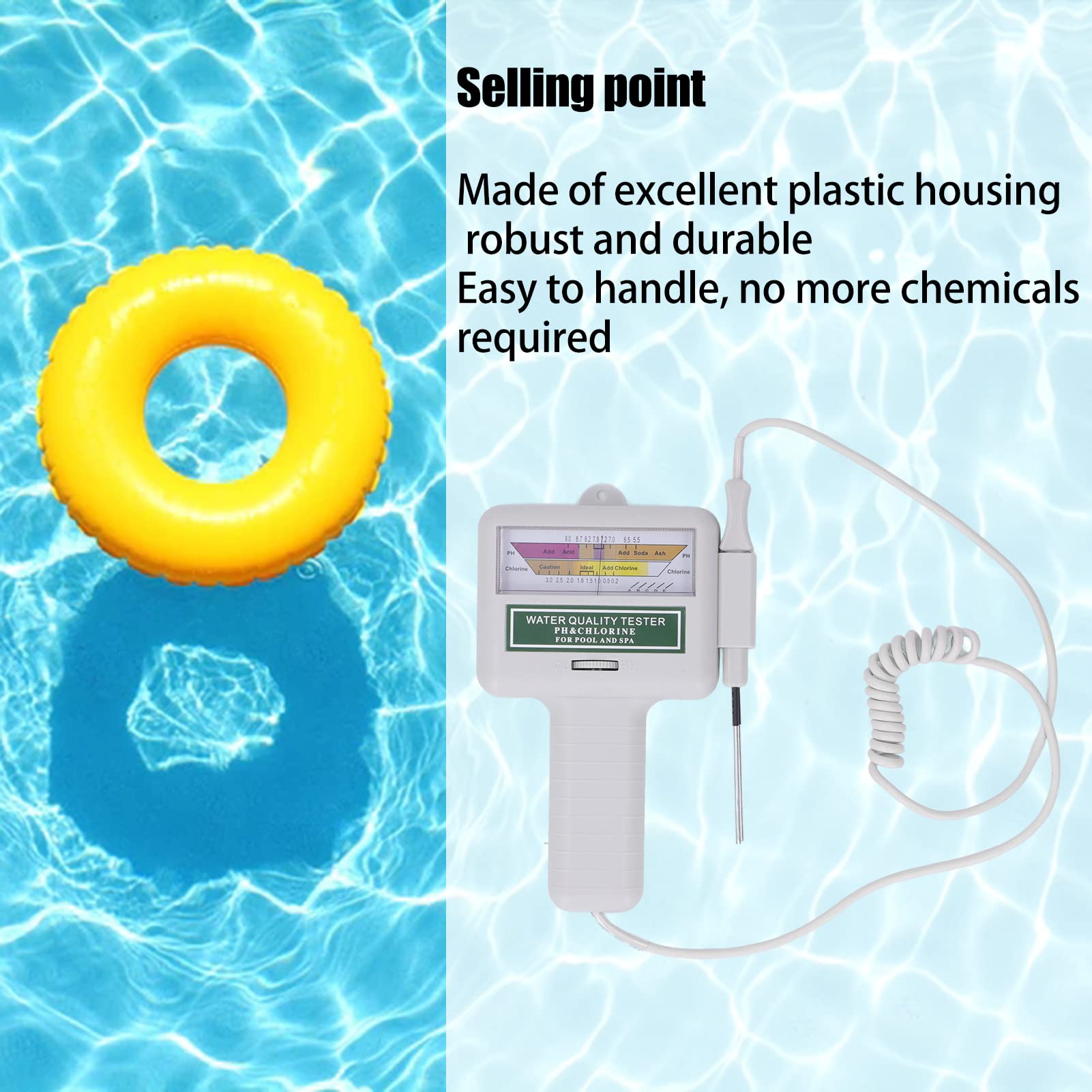 Testeur Numérique Portable de qualité de L'eau pour Piscine, Facile à Utiliser, Compact et Léger