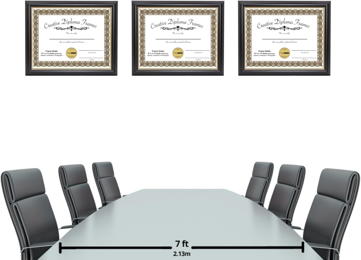 Creative Picture Frames 8.5X11Bk/Gd Black Certificate Frame Displays 8.5 by 11-Inch Certificates, Graduation, University, Diploma Frames with Stand & Wall Hanger (Pack of 12)