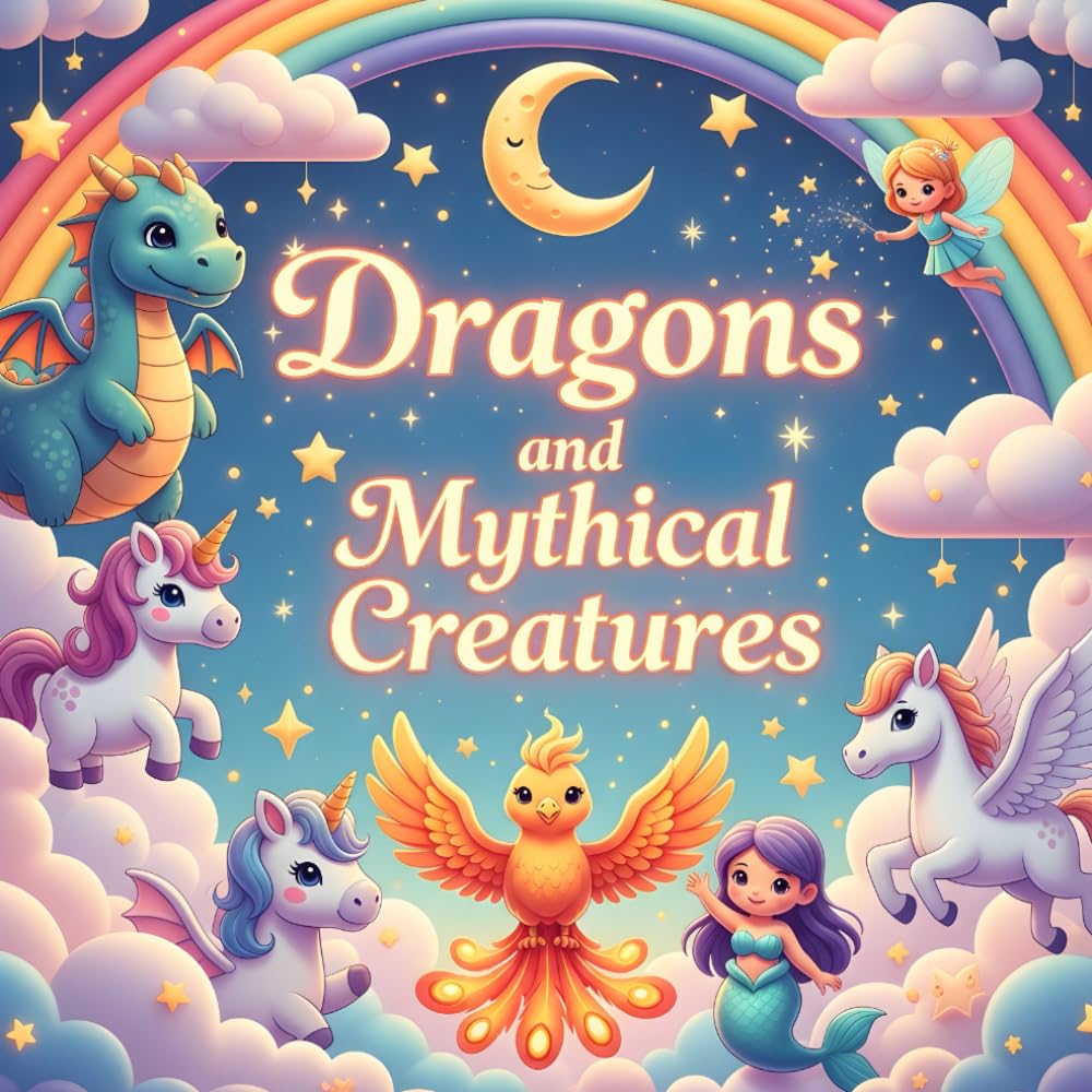 Dragons and Mythical Creatures: Adult Coloring Book with 50 Relaxing Fantasy Designs