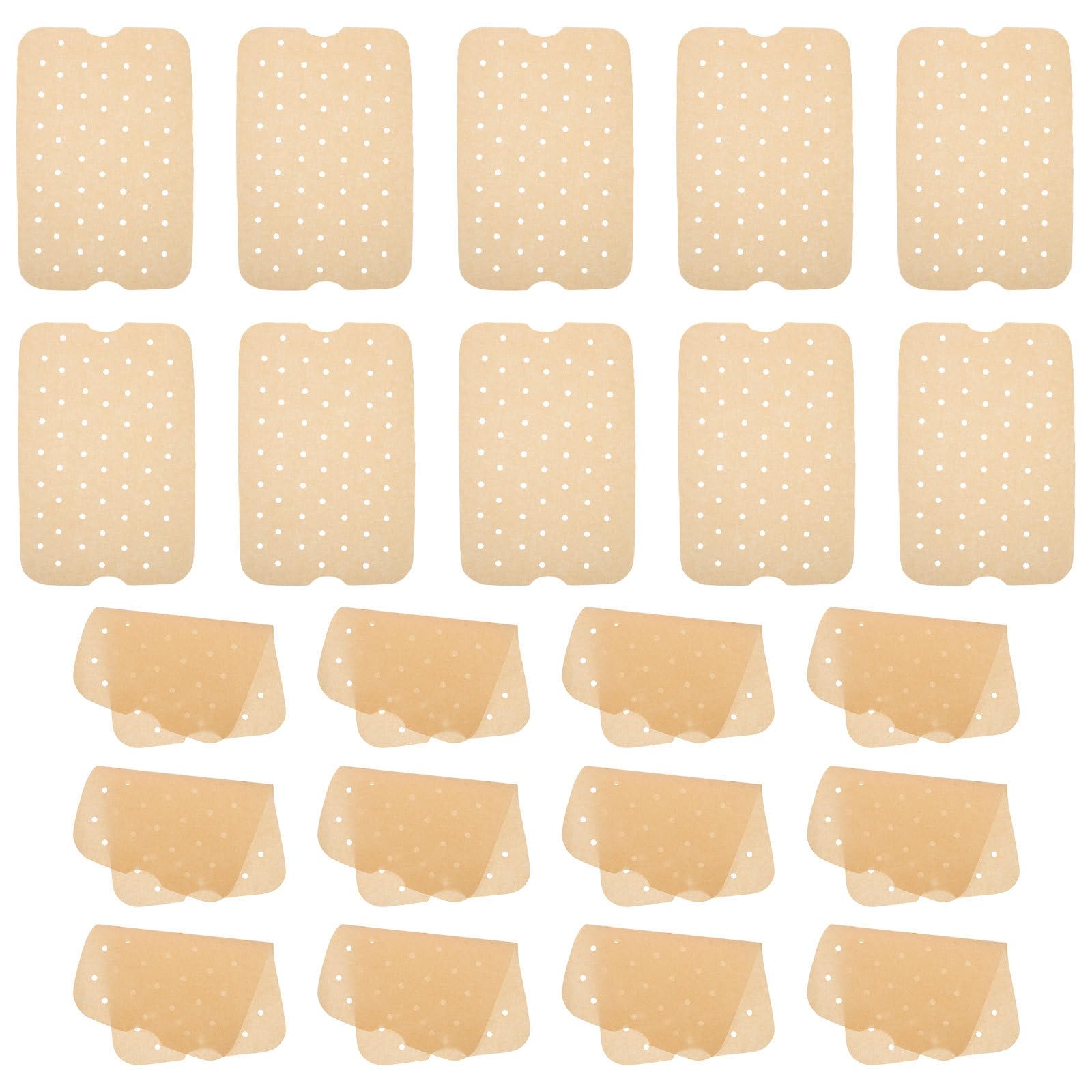 Carta Forno Compostabile per Friggitrice ad Aria 200 Fogli Khaki Antiaderente e Resistente Olio per Cottura e Baking senza Pulizia
