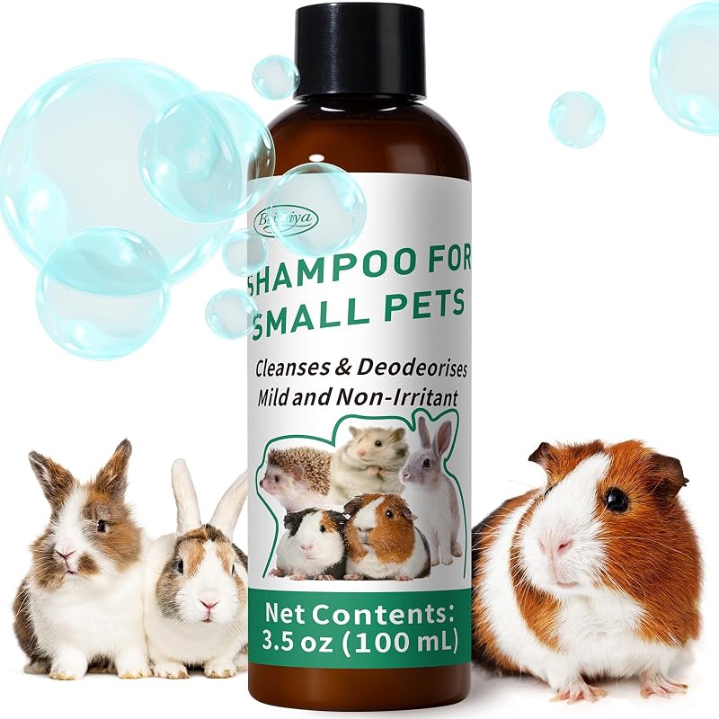 Shampoo Líquido para Pequenos Animais Beishiya, Sem Fragrância, com Óleo de Coco Virgem e Óleo de Amêndoas, 103,5 mL