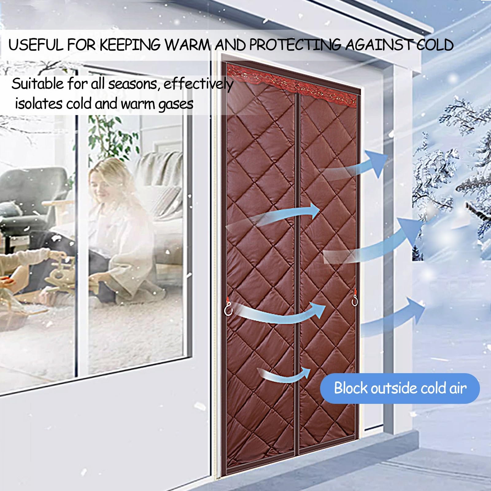 Rideau Anti Bruit,rideau Anti Mouches Pour Porte, Isolation Phonique Porte, Ride