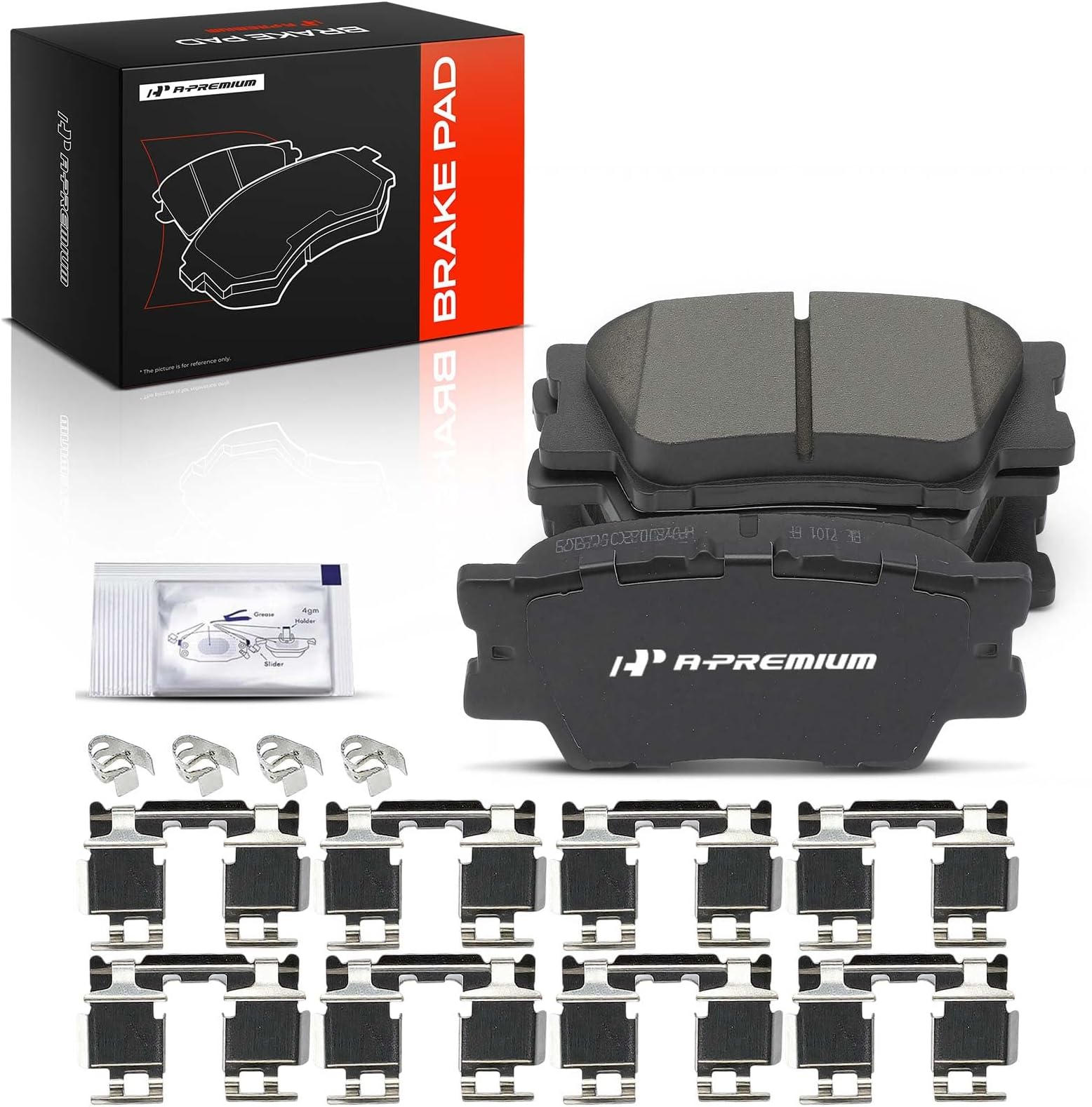 A-Premium Rear Ceramic Disc Brake Pads Set Compatible with Select Toyota, Lexus and Pontiac Models - Avalon 2007-2021, Camry, Matrix, RAV4, ES300h, ES350, HS250h, Vibe, with Hardware, 4 Pcs